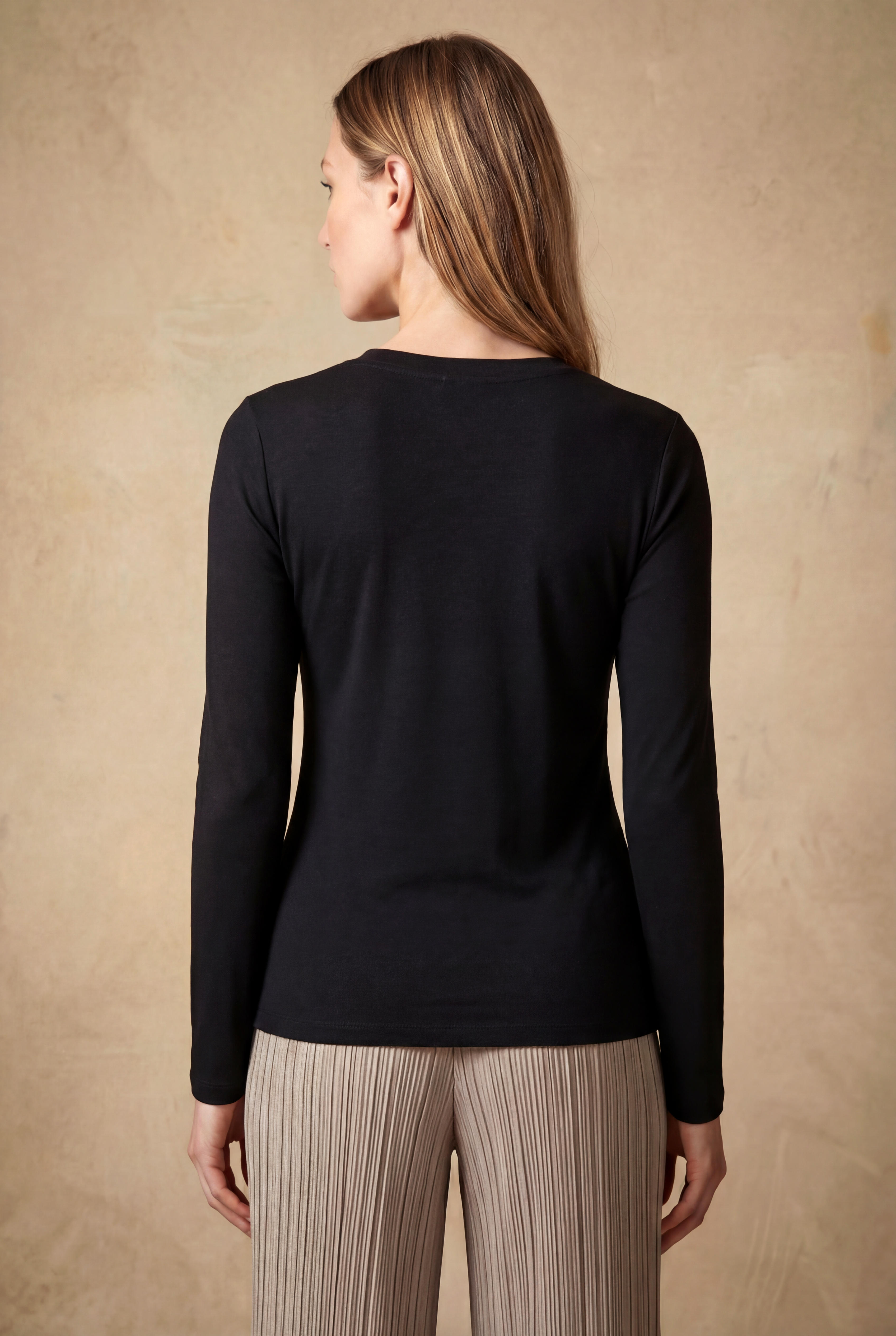 Mürekkep Siyahı V Yaka Uzun Kollu Kadın Bluz VIOLA TOP - Blouse - Westmark London EU(TR) Store Organik Pamuklu Sürdürülebilir Moda