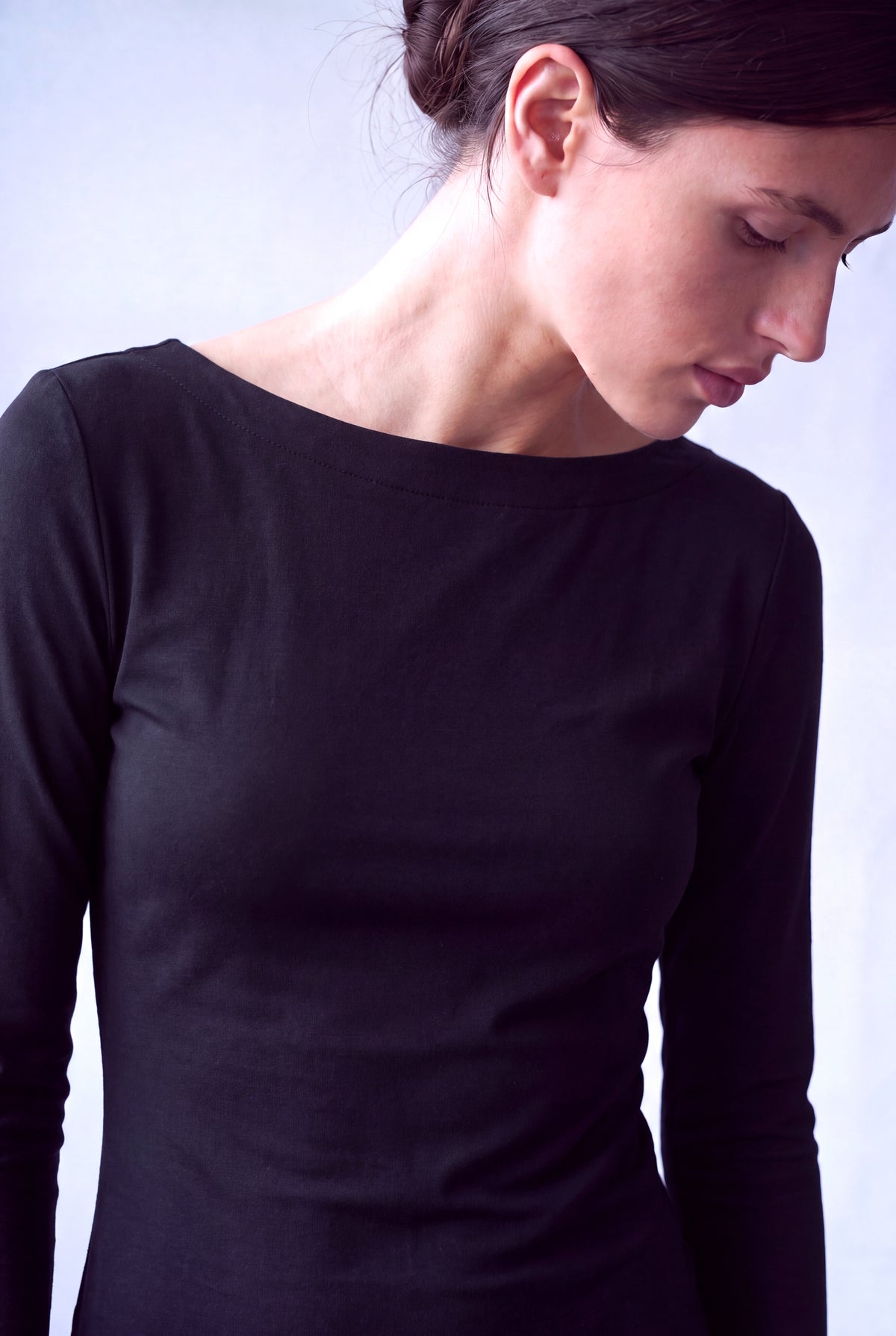 Siyah Kadın Siyah Modal / Pamuk Karışımlı Kayık Yaka Uzun Kollu Elbise PAULINE - Dress - Westmark London EU(TR) Store Organik Pamuklu Sürdürülebilir Moda