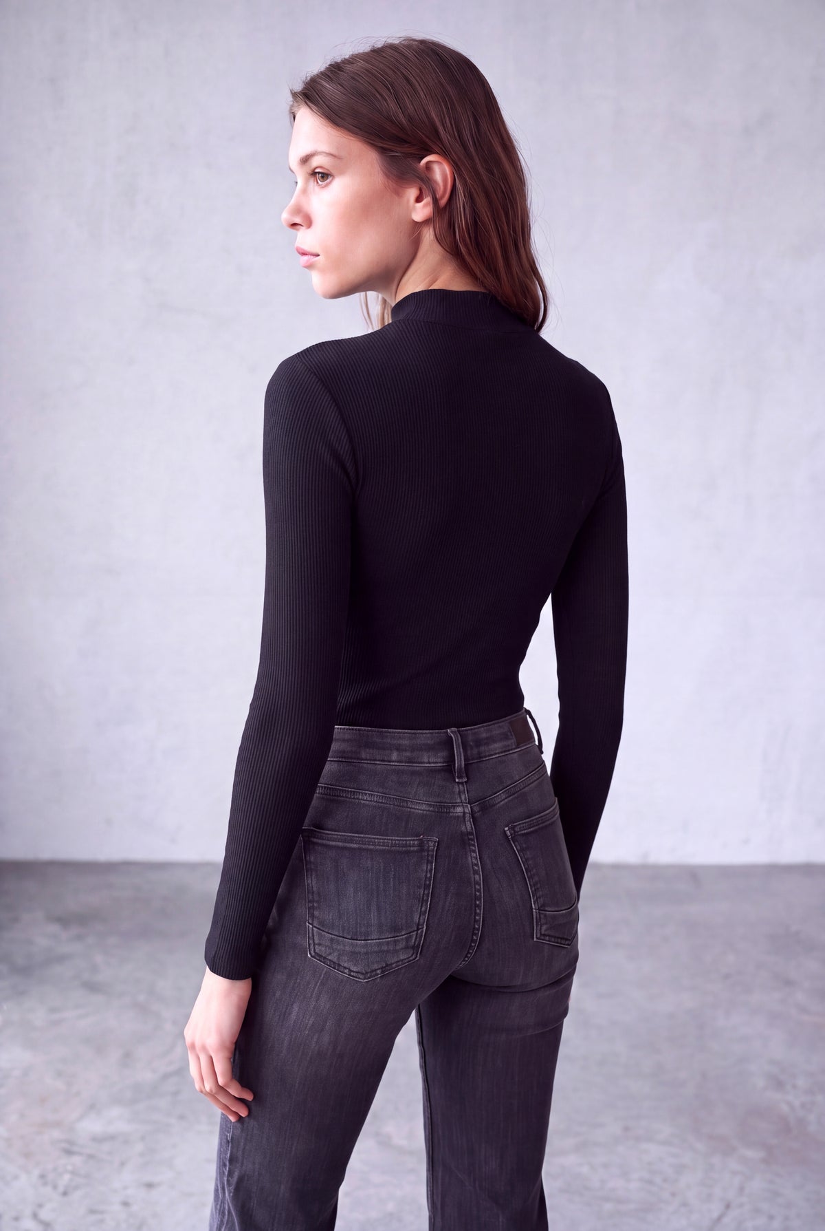 Siyah Kadın Siyah Viskon Kaşkorse Yarım Balıkçı Yaka Uzun Kollu Bluz EVIE - Top - Westmark London EU(TR) Store Organik Pamuklu Sürdürülebilir Moda