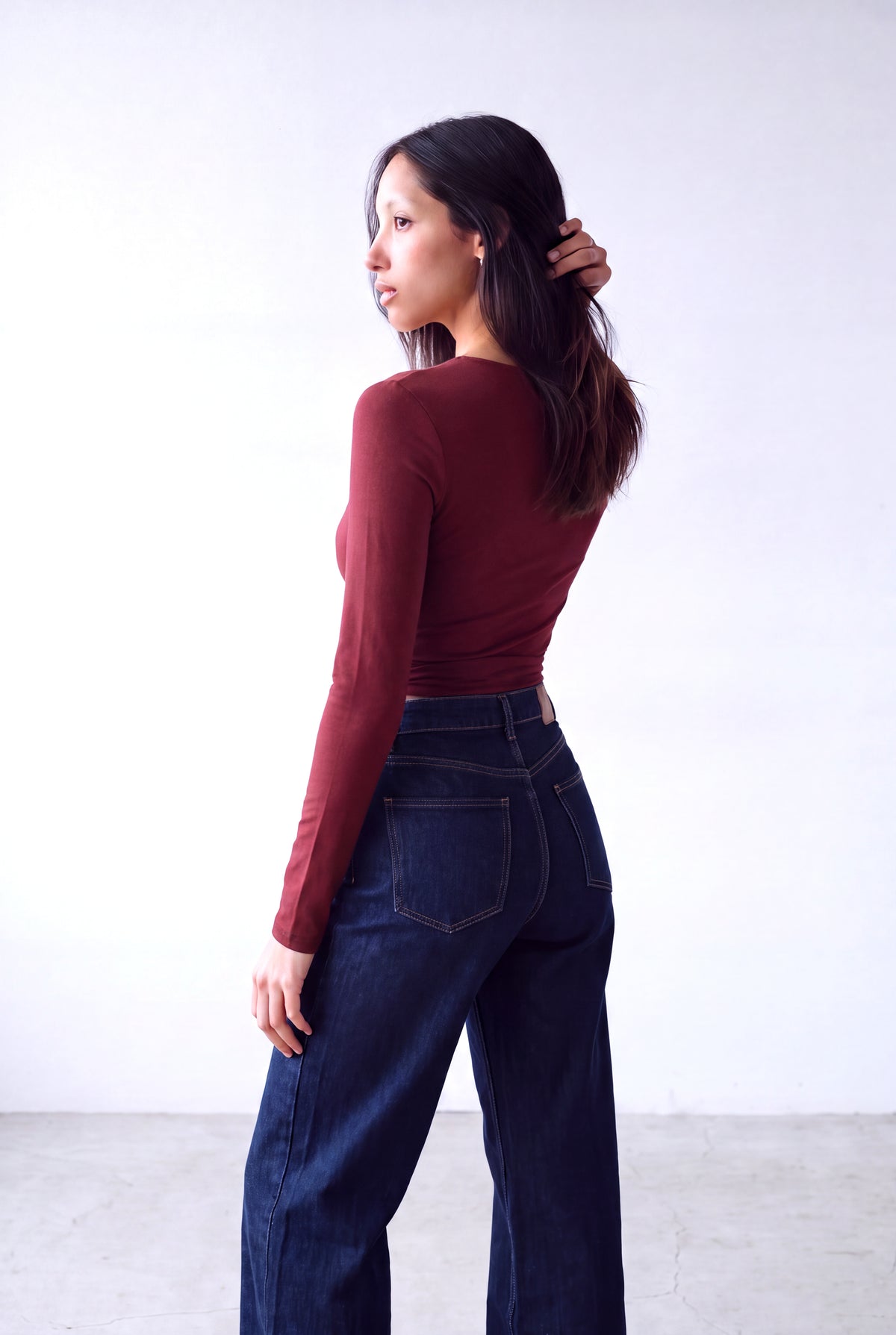 Kırmızı Kadın Kırmızı Modal / Pamuk Karışımlı V Yaka Uzun Kollu Yandan Bağlamalı Bluz PAULINE - Top - Westmark London EU(TR) Store Organik Pamuklu Sürdürülebilir Moda