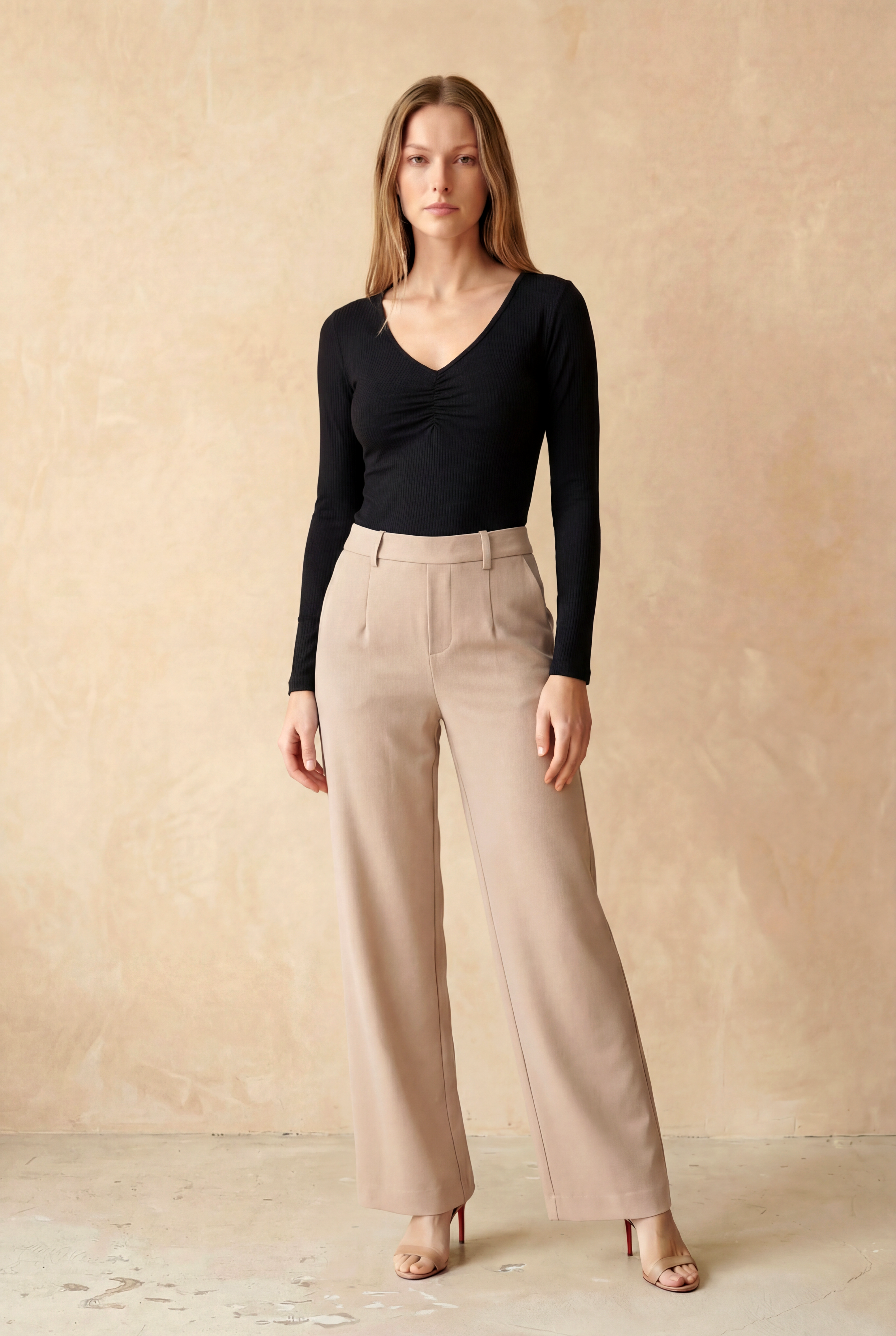 Siyah V Yaka Uzun Kollu Kadın Bluz OTTILIE TOP - Blouse - Westmark London EU(TR) Store Organik Pamuklu Sürdürülebilir Moda