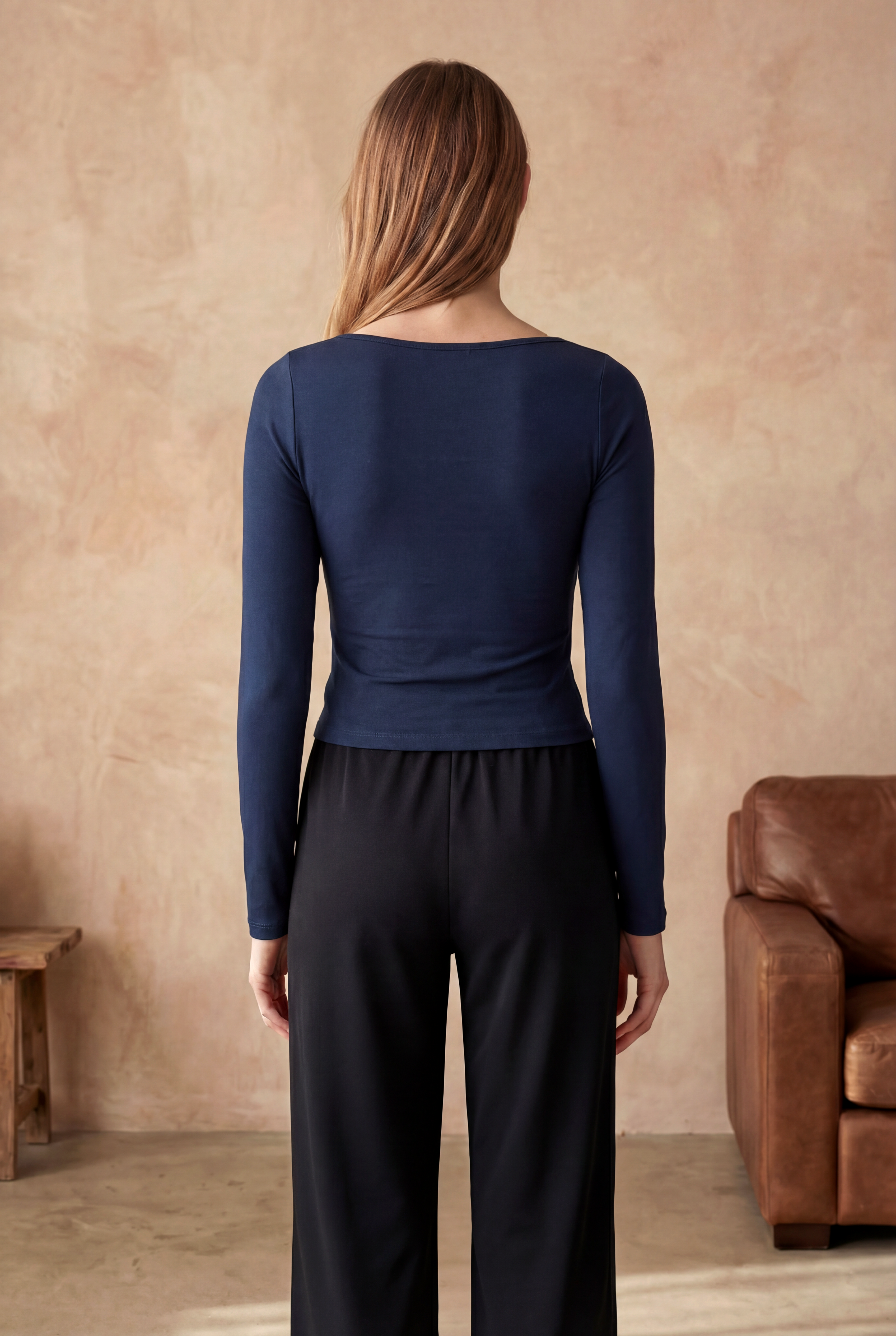 Gece Siyahı Kare Yaka Uzun Kollu Kadın Crop Body CECILIA CROP TOP - Blouse - Westmark London EU(TR) Store Organik Pamuklu Sürdürülebilir Moda