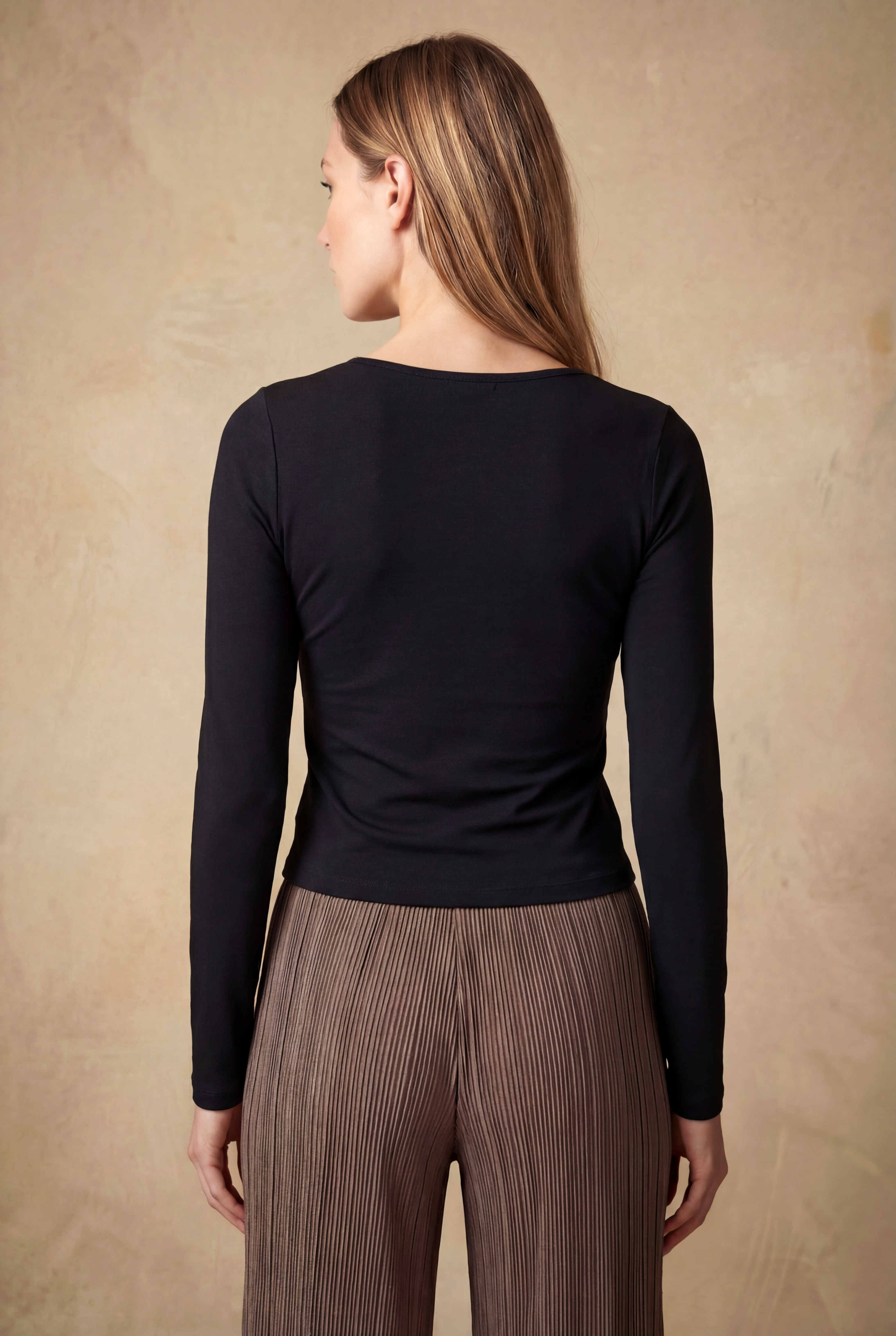 Siyah Kare Yaka Uzun Kollu Kadın Crop Body CECILIA CROP TOP - Blouse - Westmark London EU(TR) Store Organik Pamuklu Sürdürülebilir Moda