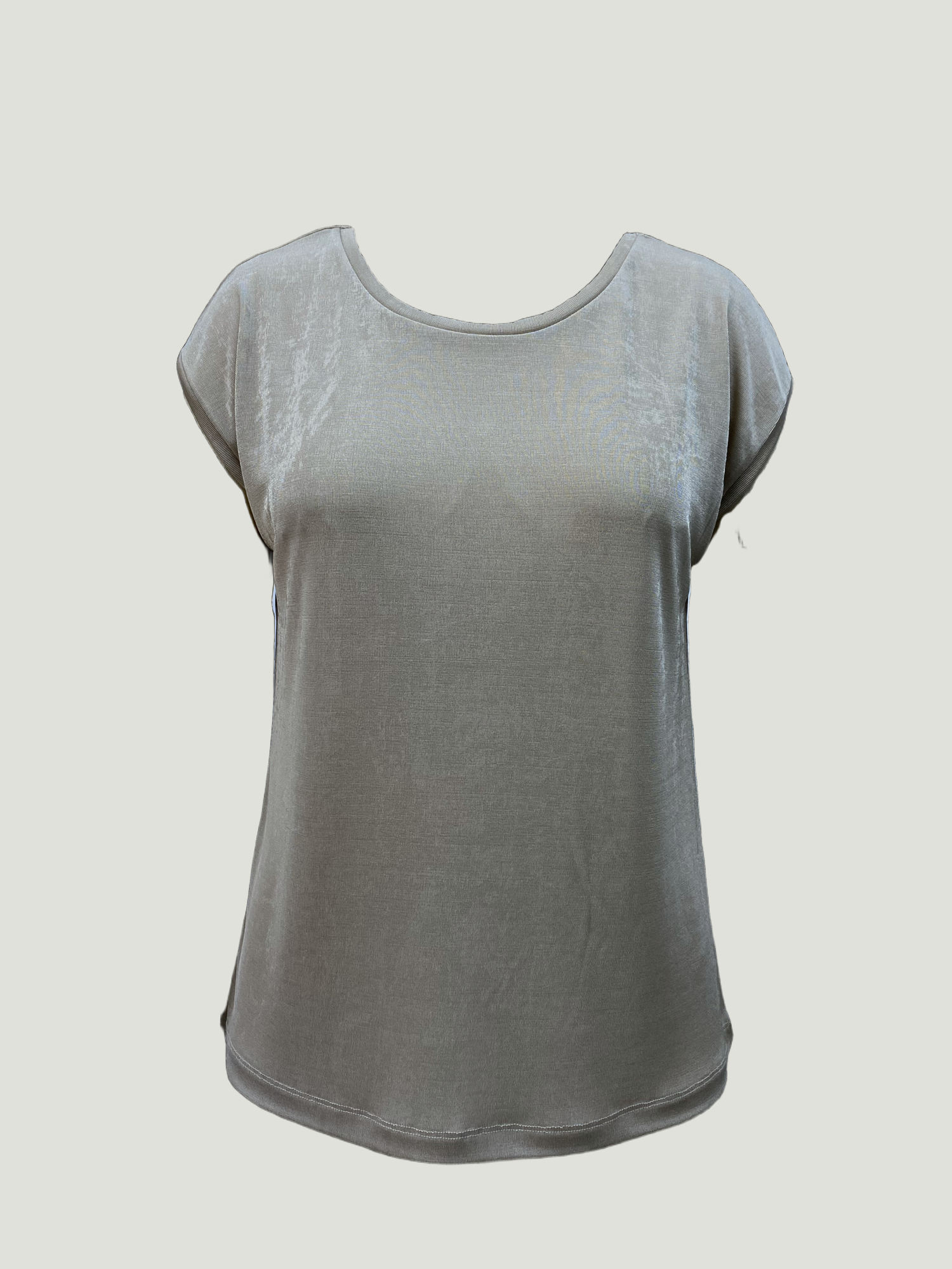Gümüş Bisiklet Yaka Pamuklu Kadın Kısa Kollu T-Shirt BETTY O-NECK TOP