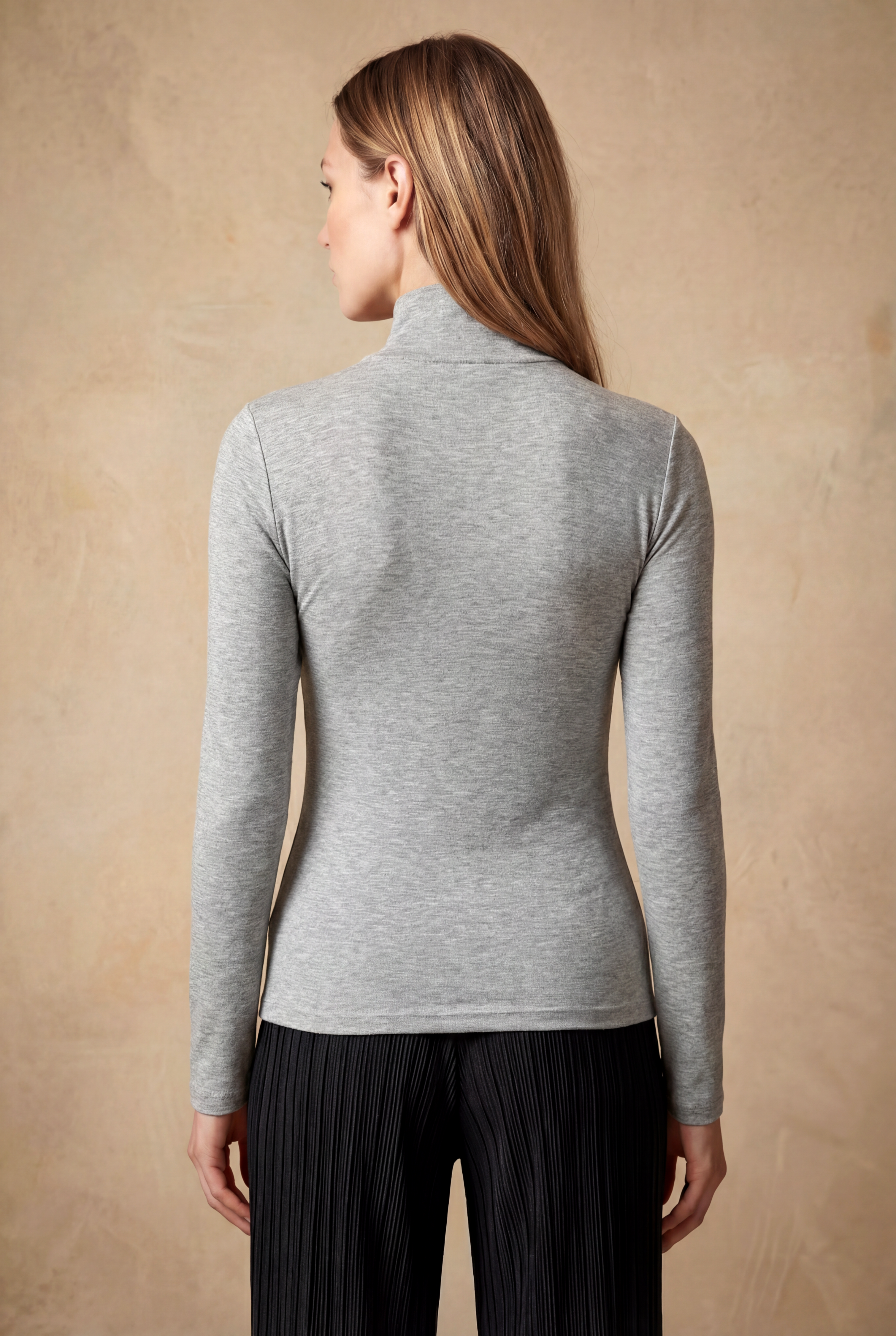 Gri Melanj Çapraz Yaka Uzun Kollu Kadın Bluz CAROLINE - Tops - Westmark London EU(TR) Store Organik Pamuklu Sürdürülebilir Moda