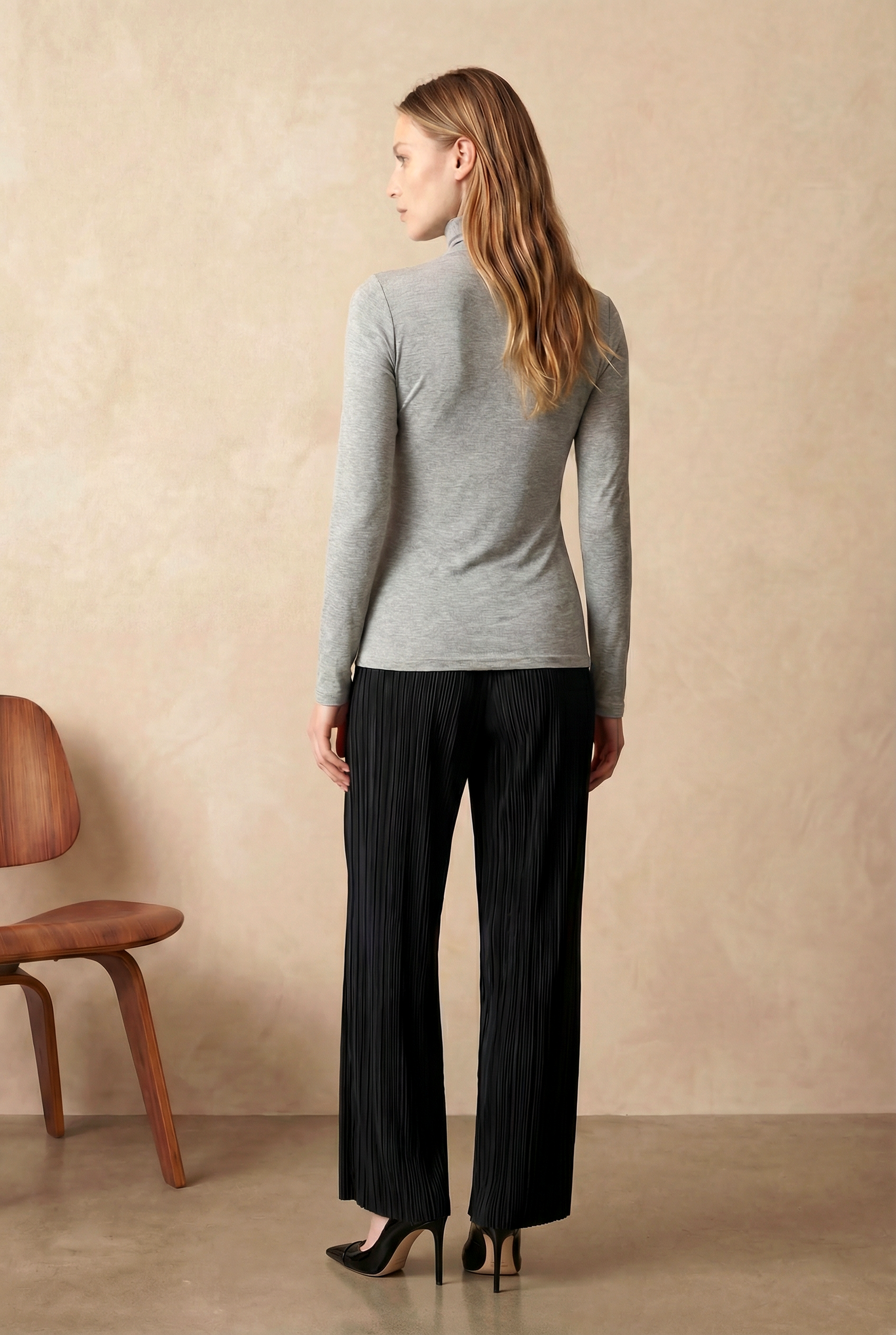 Gri Melanj Çapraz Yaka Uzun Kollu Kadın Bluz CAROLINE - Tops - Westmark London EU(TR) Store Organik Pamuklu Sürdürülebilir Moda