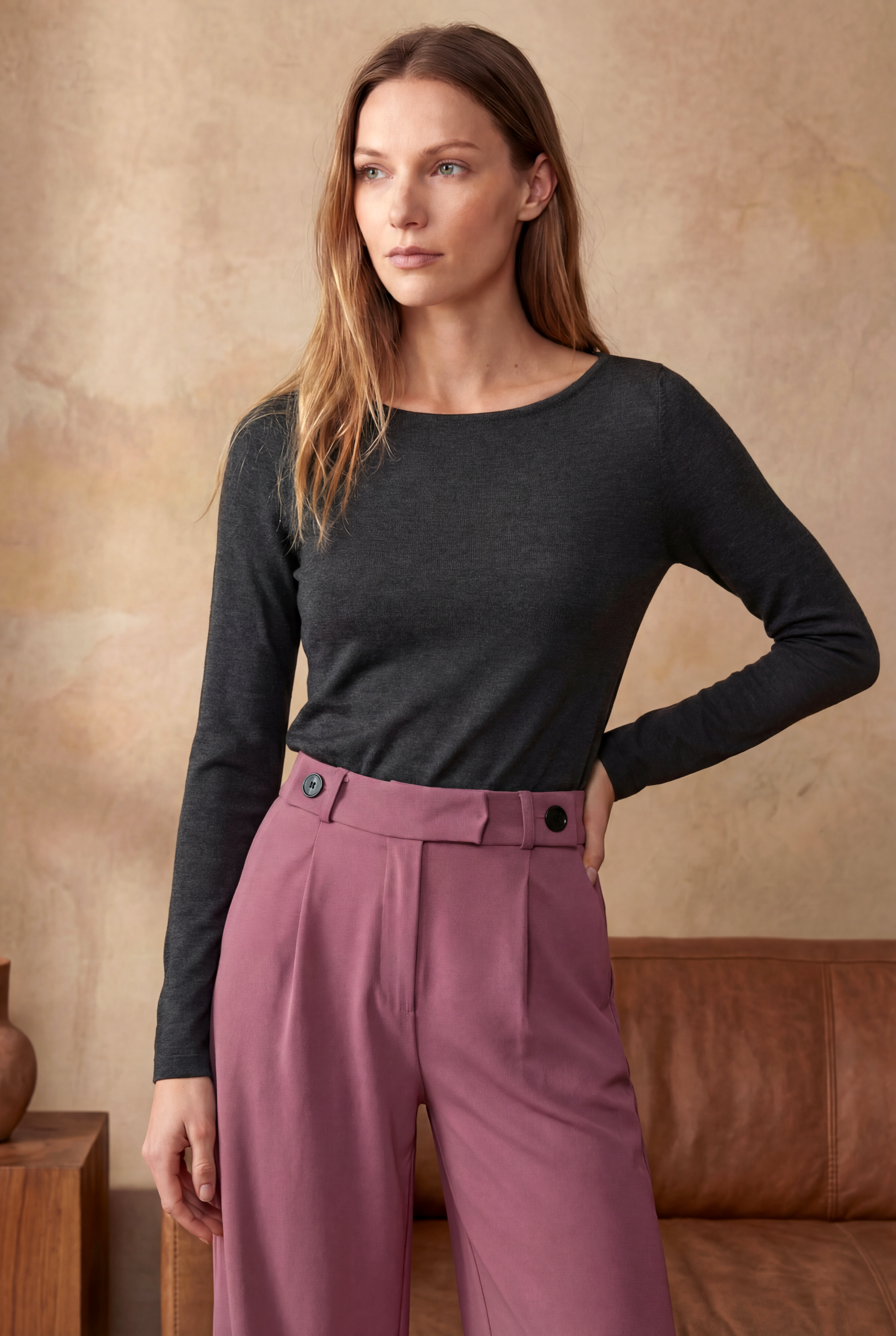 Siyah Kayık Yaka Uzun Kollu Kadın T-Shirt HEATHER TOP - T-Shirt - Westmark London EU(TR) Store Organik Pamuklu Sürdürülebilir Moda