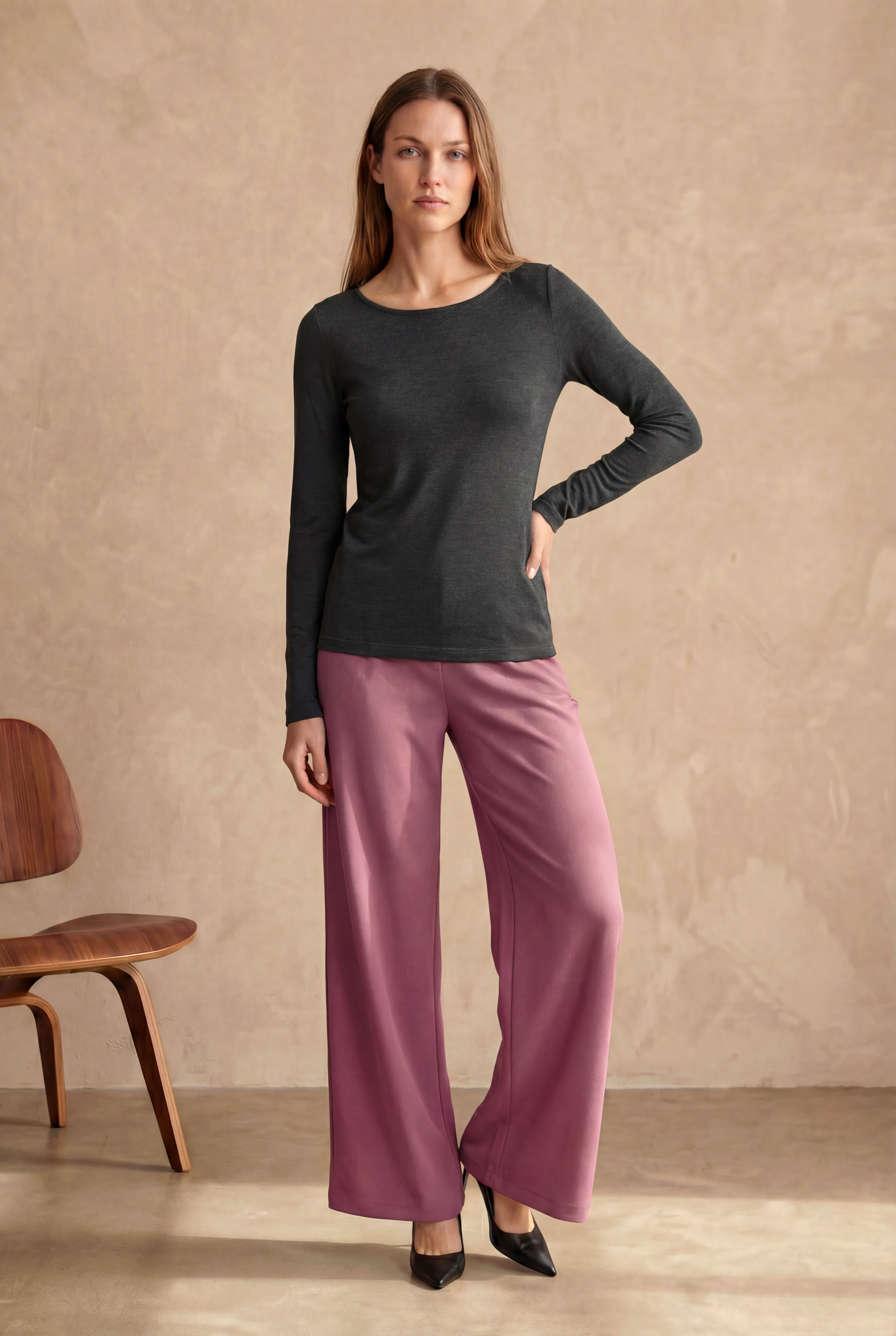 Siyah Kayık Yaka Uzun Kollu Kadın T-Shirt HEATHER TOP - T-Shirt - Westmark London EU(TR) Store Organik Pamuklu Sürdürülebilir Moda