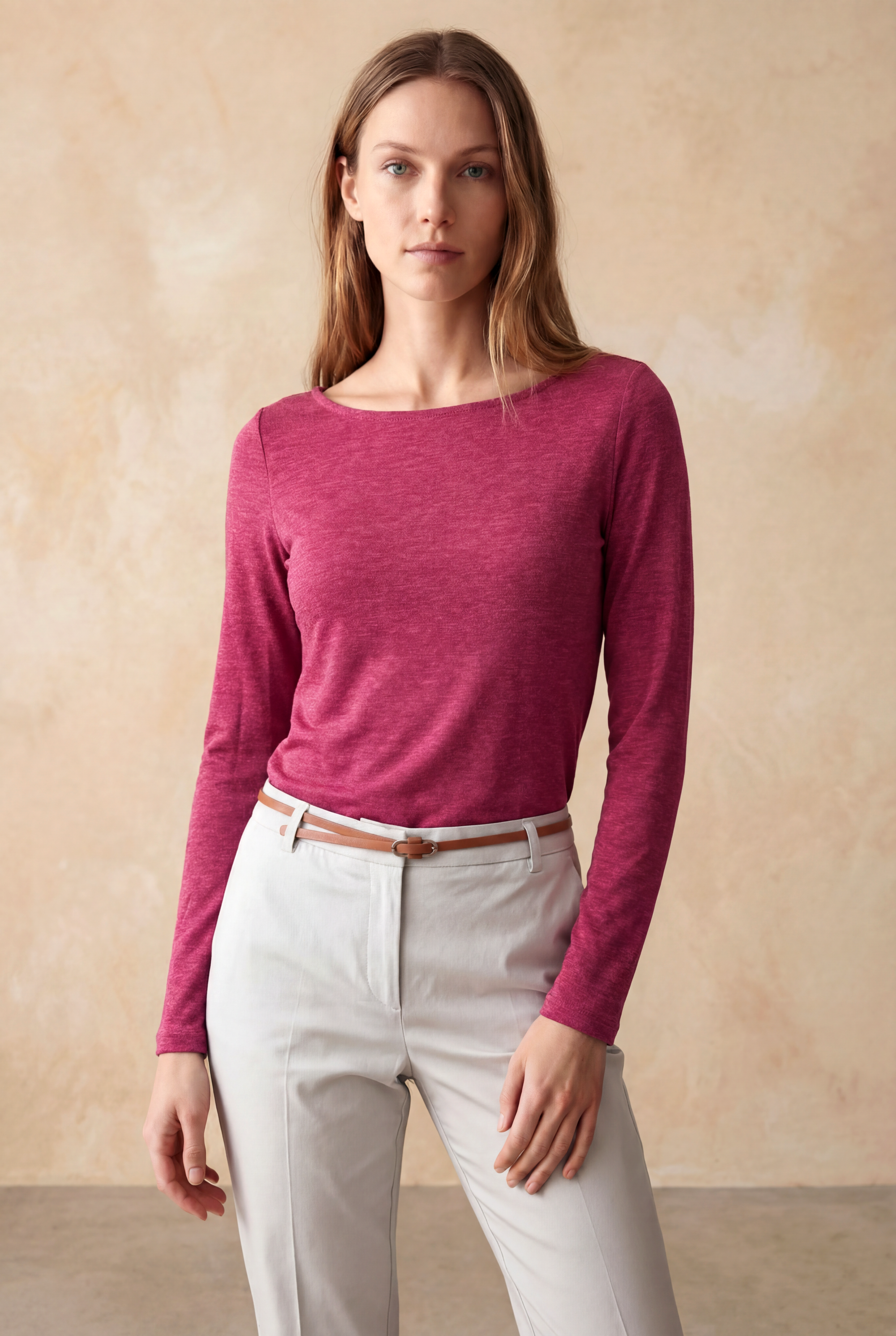 Pembe Kayık Yaka Uzun Kollu Kadın T-Shirt HEATHER TOP - T-Shirt - Westmark London EU(TR) Store Organik Pamuklu Sürdürülebilir Moda