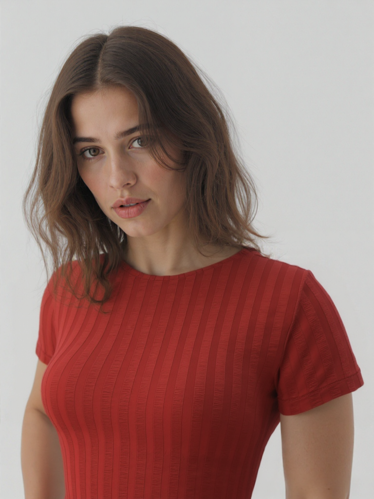 Kırmızı Bisiklet Yaka Kısa Kollu Kadın Crop T-Shirt SANDY S/S TOP - T-Shirt - Westmark London EU(TR) Store Organik Pamuklu Sürdürülebilir Moda