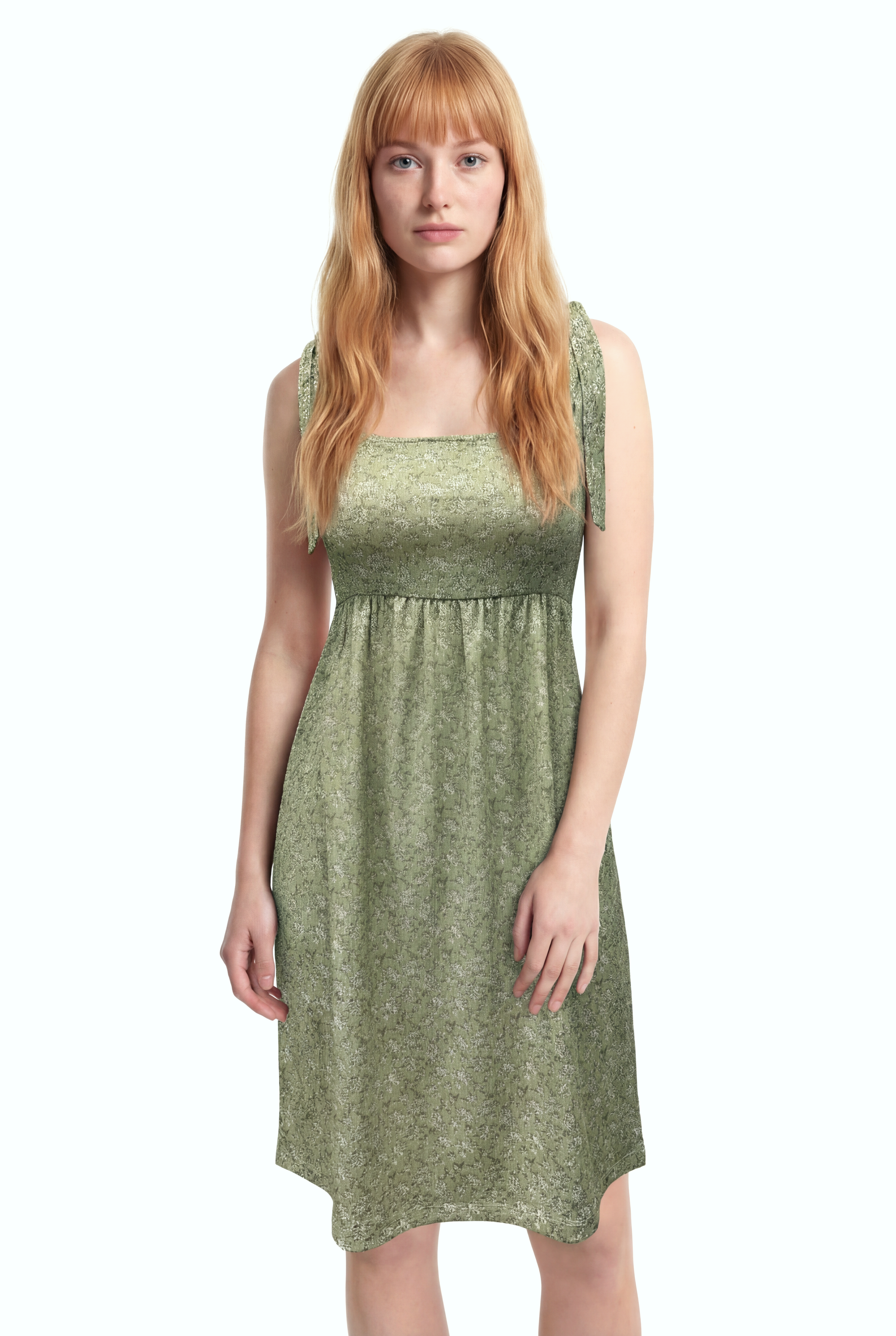 Kadın Kare Yaka Kısa Kollu Desenli Krinkle Elbise RAQUEL - Elbise - Westmark London EU(TR) Store Organik Pamuklu Sürdürülebilir Moda