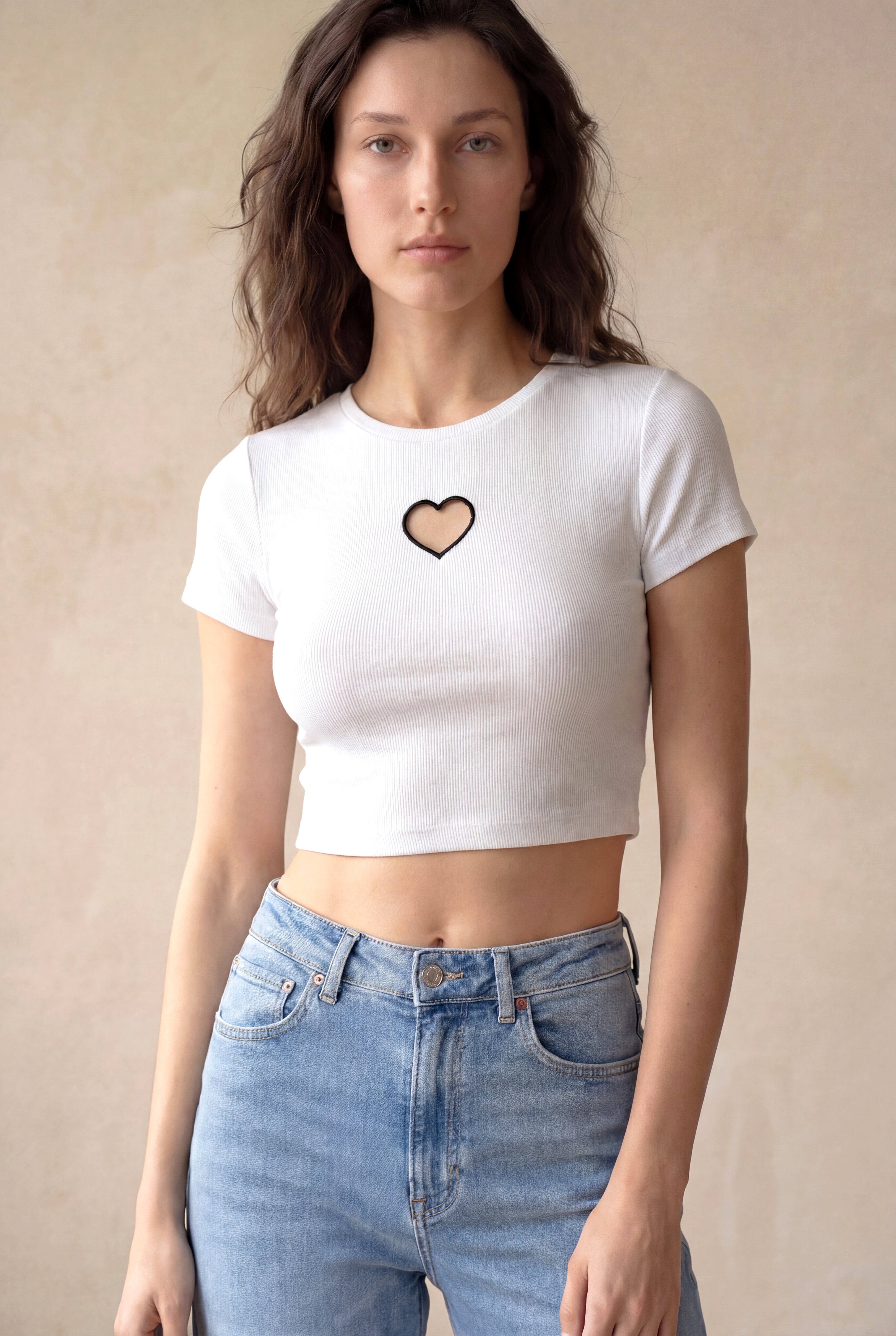 Kadın Regular Fit Bisiklet Yaka Pamuk / Elastan Kısa Kol Beyaz Düğmeli Kazak SOLE - Top - Westmark London EU(TR) Store Organik Pamuklu Sürdürülebilir Moda