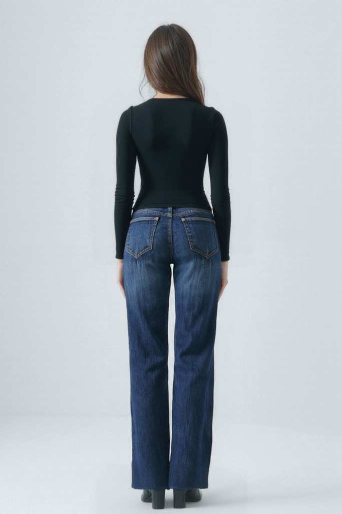 Siyah Kare Yaka Uzun Kollu Kadın Crop Body CECILIA CROP TOP - Blouse - Westmark London EU(TR) Store Organik Pamuklu Sürdürülebilir Moda