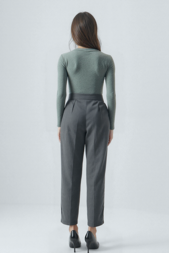 Gri Melanj V Yaka Uzun Kollu Kadın Bluz VIOLA TOP - Blouse - Westmark London EU(TR) Store Organik Pamuklu Sürdürülebilir Moda