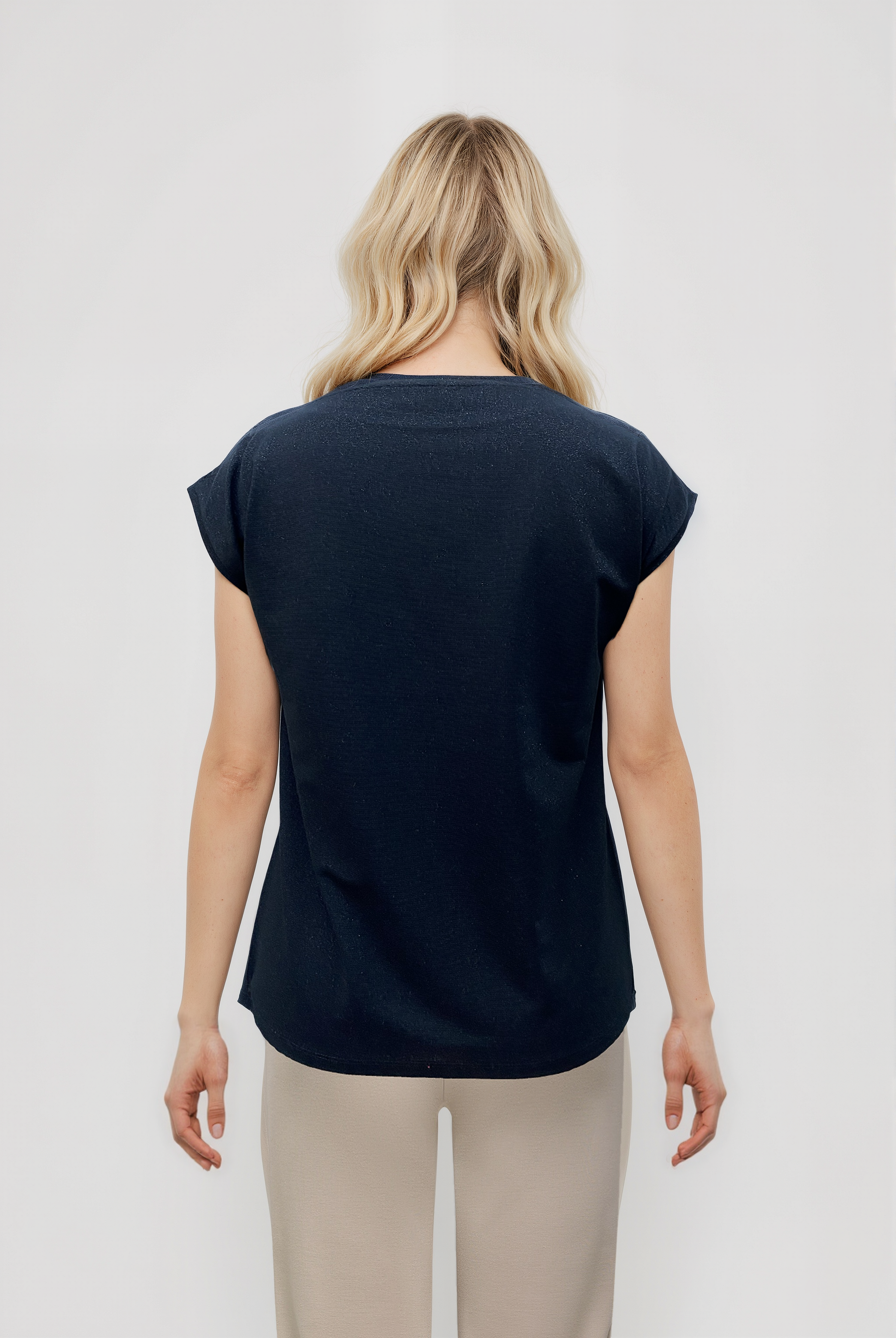 Siyah Bisiklet Yaka Simli Kısa Kollu Kadın T-Shirt SKY GLITTER S/S TOP - T-Shirt - Westmark London EU(TR) Store Organik Pamuklu Sürdürülebilir Moda