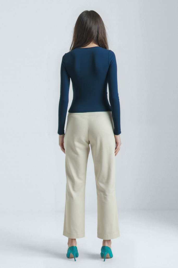 Gece Siyahı Kare Yaka Uzun Kollu Kadın Crop Body CECILIA CROP TOP - Blouse - Westmark London EU(TR) Store Organik Pamuklu Sürdürülebilir Moda