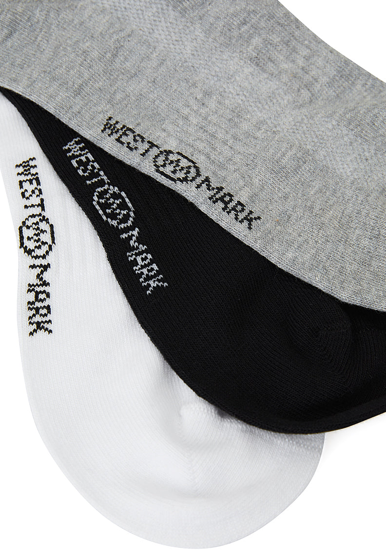 7'li Siyah Beyaz Gri Pamuk Karışımlı Bilek Boy Kadın Çorap Seti ANKLE - Socks - Westmark London EU(TR) Store Organik Pamuklu Sürdürülebilir Moda