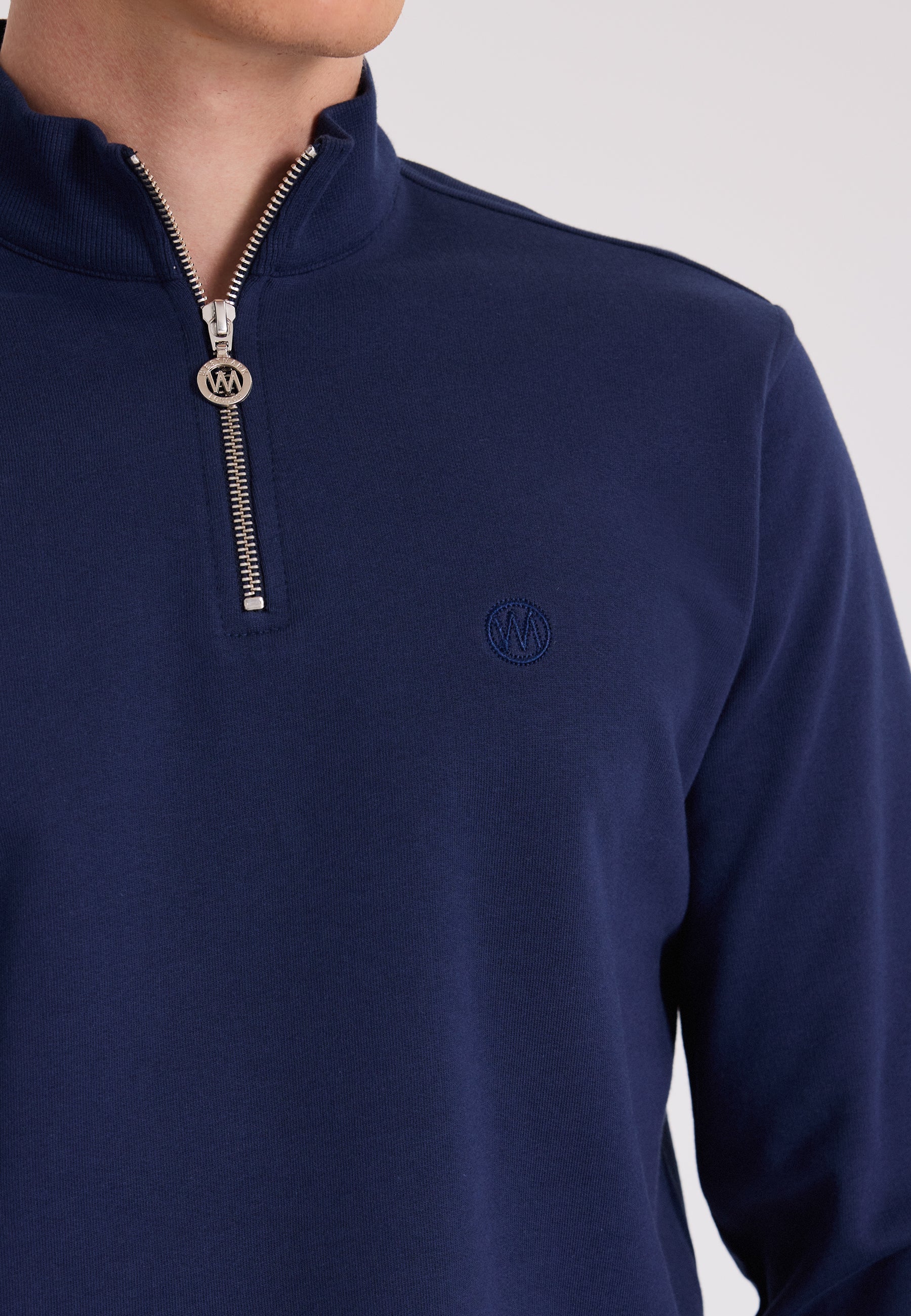 Lacivert Yarım Fermuarlı Yaka Pamuklu Regular Fit Erkek Sweatshirt CORE HALF ZIP - Sweatshirt - Westmark London EU(TR) Store Organik Pamuklu Sürdürülebilir Moda