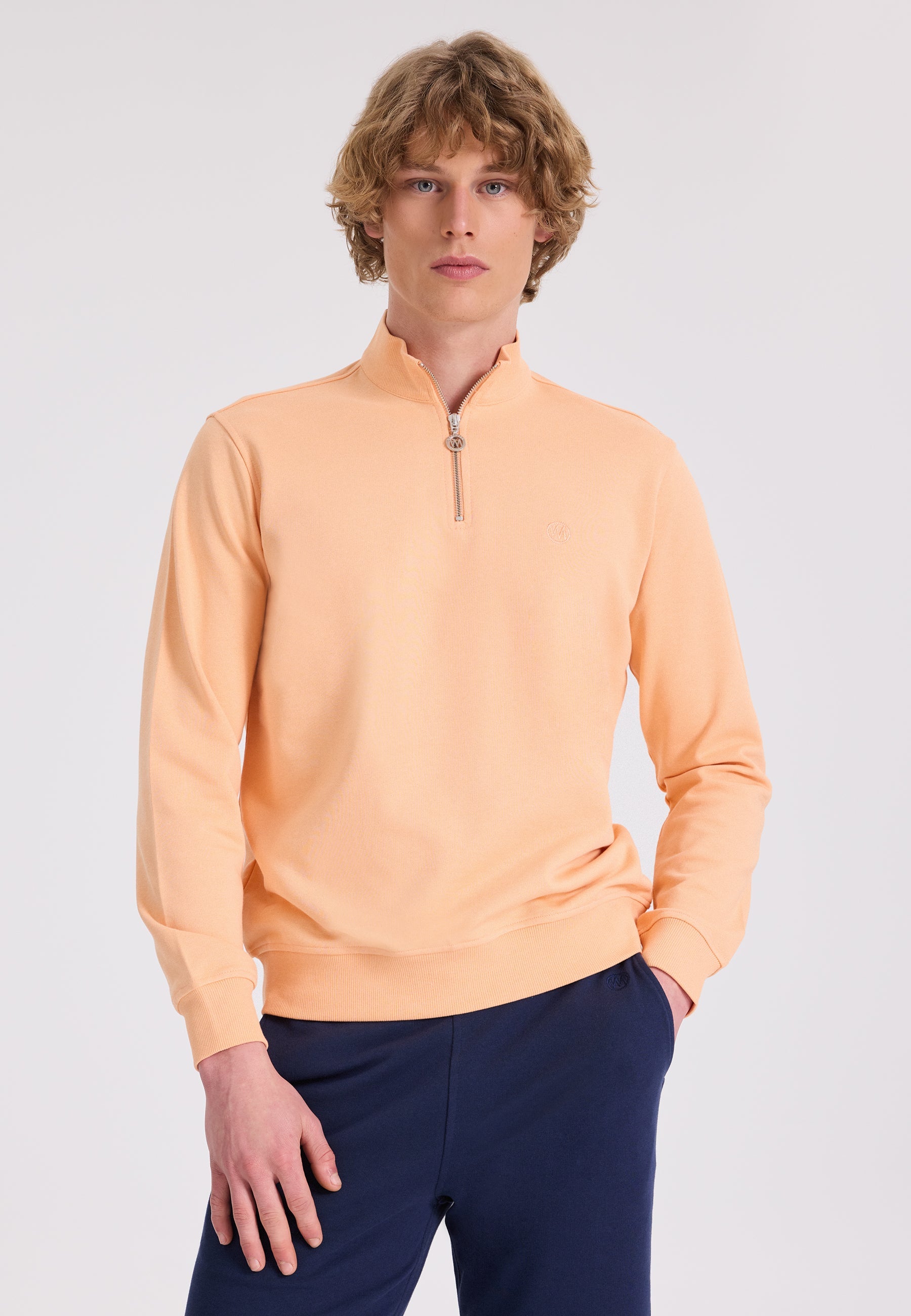 Turuncu Yarım Fermuarlı Yaka Pamuklu Regular Fit Erkek Sweatshirt CORE HALF ZIP - Sweatshirt - Westmark London EU(TR) Store Organik Pamuklu Sürdürülebilir Moda