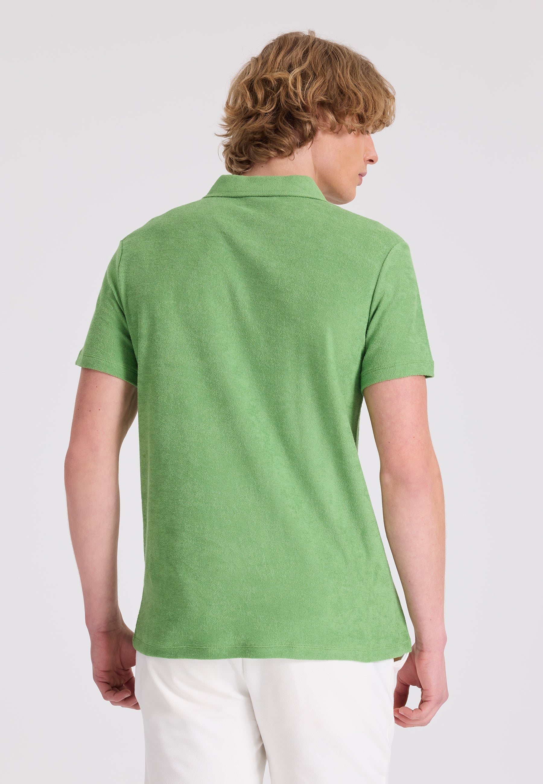 Yeşil Polo Yaka Pamuklu Havlu Kumaş Regular Fit Erkek T-Shirt BREEZE TOWELLING - T-Shirt - Westmark London EU(TR) Store Organik Pamuklu Sürdürülebilir Moda