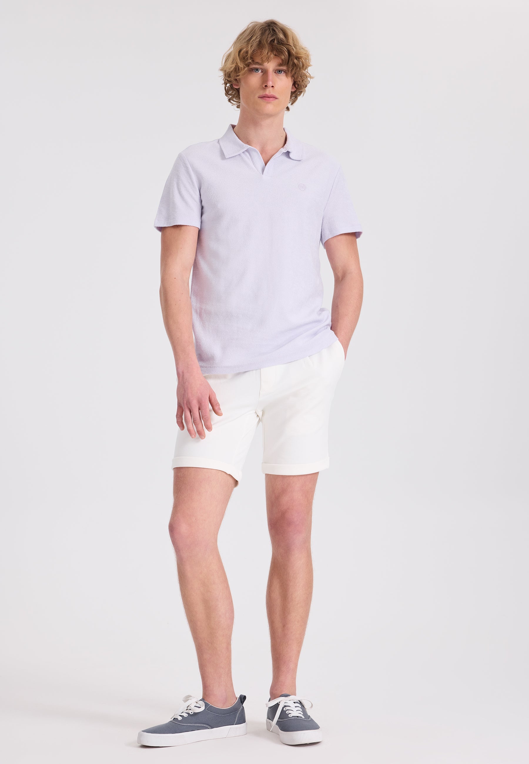 Lila Polo Yaka Pamuklu Havlu Kumaş Regular Fit Erkek T-Shirt BREEZE TOWELLING - T-Shirt - Westmark London EU(TR) Store Organik Pamuklu Sürdürülebilir Moda