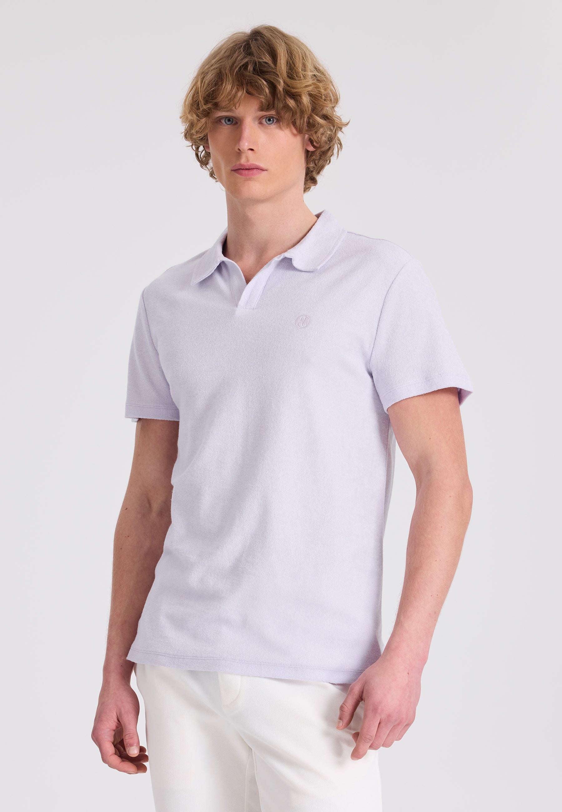 Lila Polo Yaka Pamuklu Havlu Kumaş Regular Fit Erkek T-Shirt BREEZE TOWELLING - T-Shirt - Westmark London EU(TR) Store Organik Pamuklu Sürdürülebilir Moda