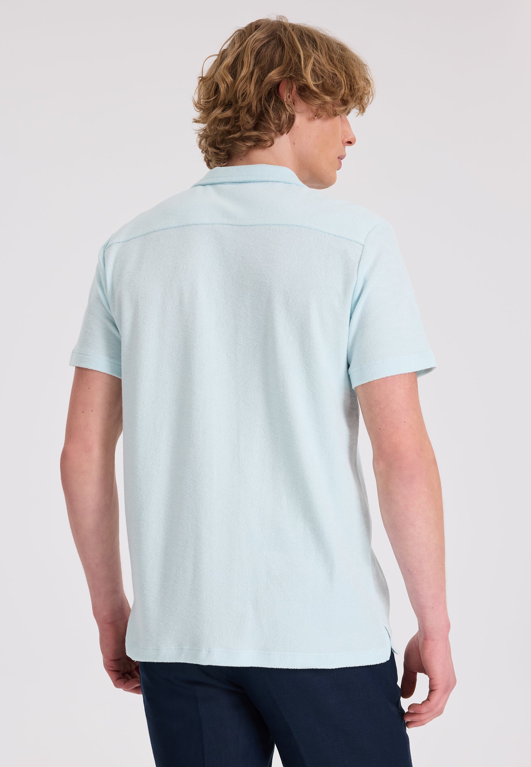 Açık Mavi Pamuklu Havlu Kumaş Regular Fit Kısa Kollu Erkek Gömlek BREEZE TOWELLING - Shirt - Westmark London EU(TR) Store Organik Pamuklu Sürdürülebilir Moda