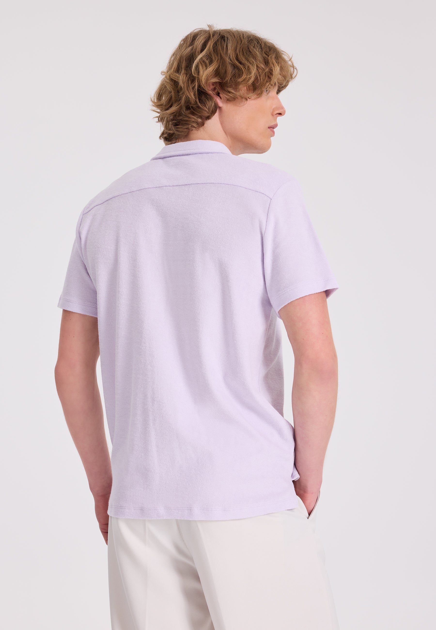 Lila Pamuklu Havlu Kumaş Regular Fit Kısa Kollu Erkek Gömlek BREEZE TOWELLING - Shirt - Westmark London EU(TR) Store Organik Pamuklu Sürdürülebilir Moda