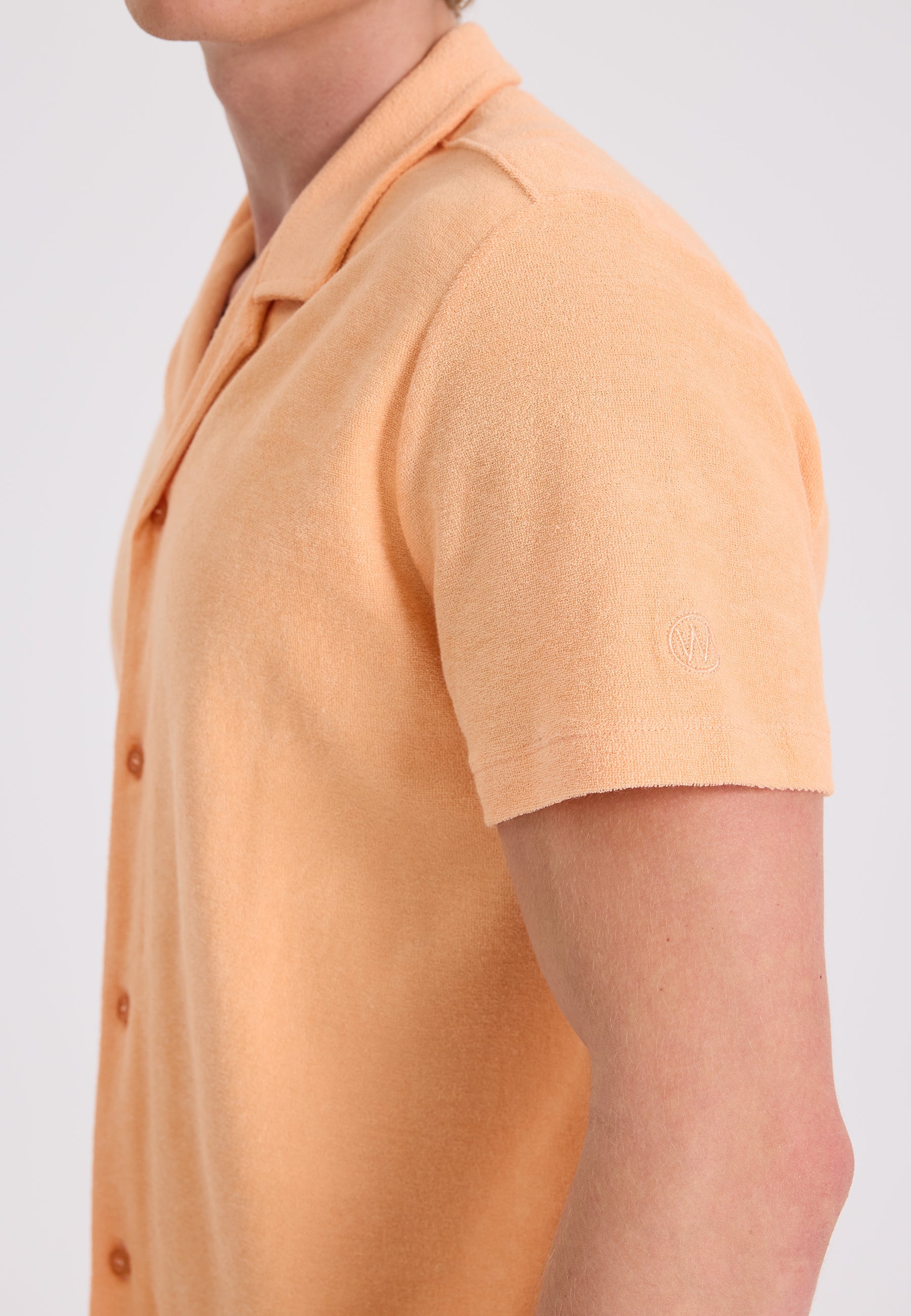 Turuncu Pamuklu Havlu Kumaş Regular Fit Kısa Kollu Erkek Gömlek BREEZE TOWELLING - Shirt - Westmark London EU(TR) Store Organik Pamuklu Sürdürülebilir Moda