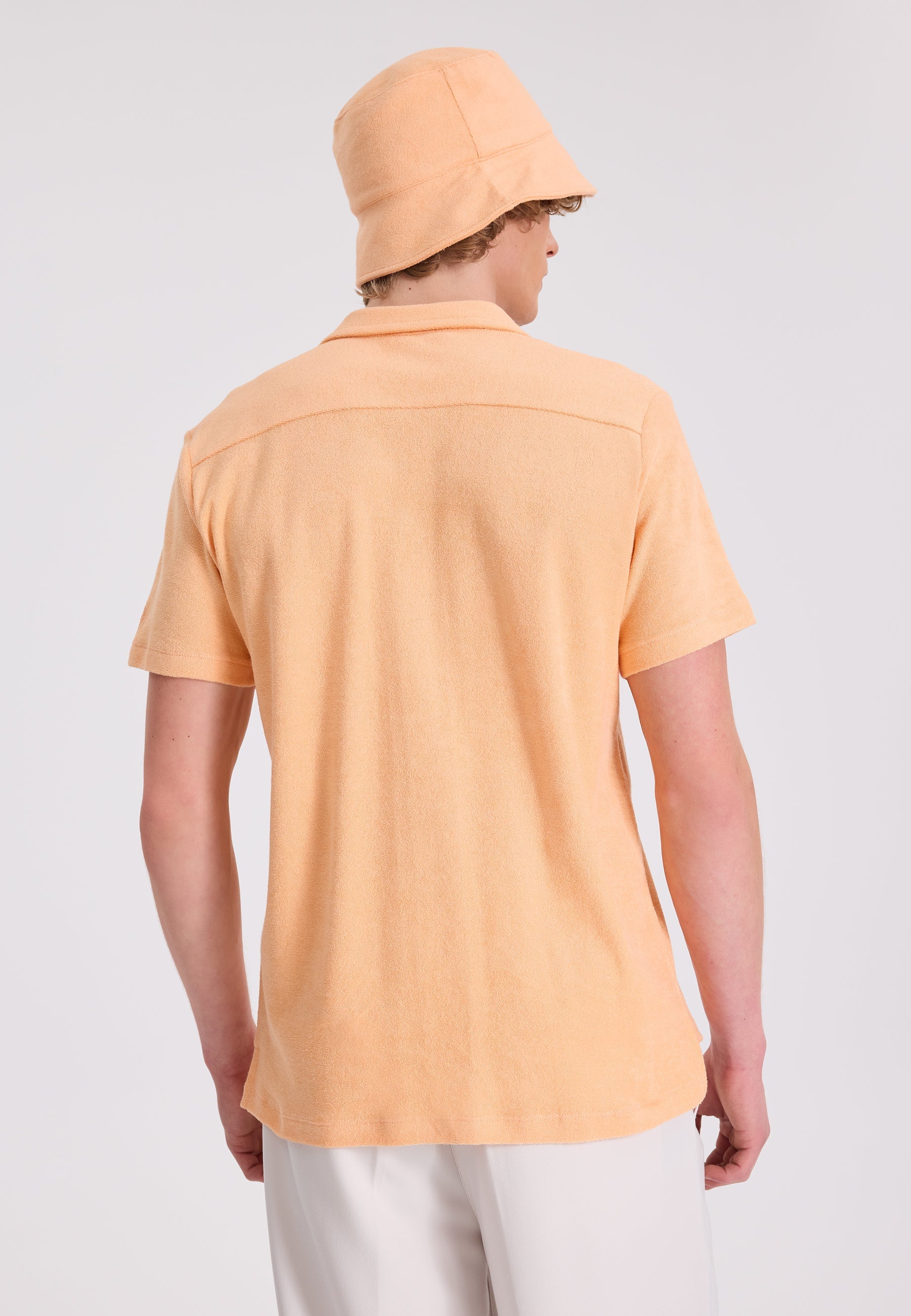 Turuncu Pamuklu Havlu Kumaş Regular Fit Kısa Kollu Erkek Gömlek BREEZE TOWELLING - Shirt - Westmark London EU(TR) Store Organik Pamuklu Sürdürülebilir Moda