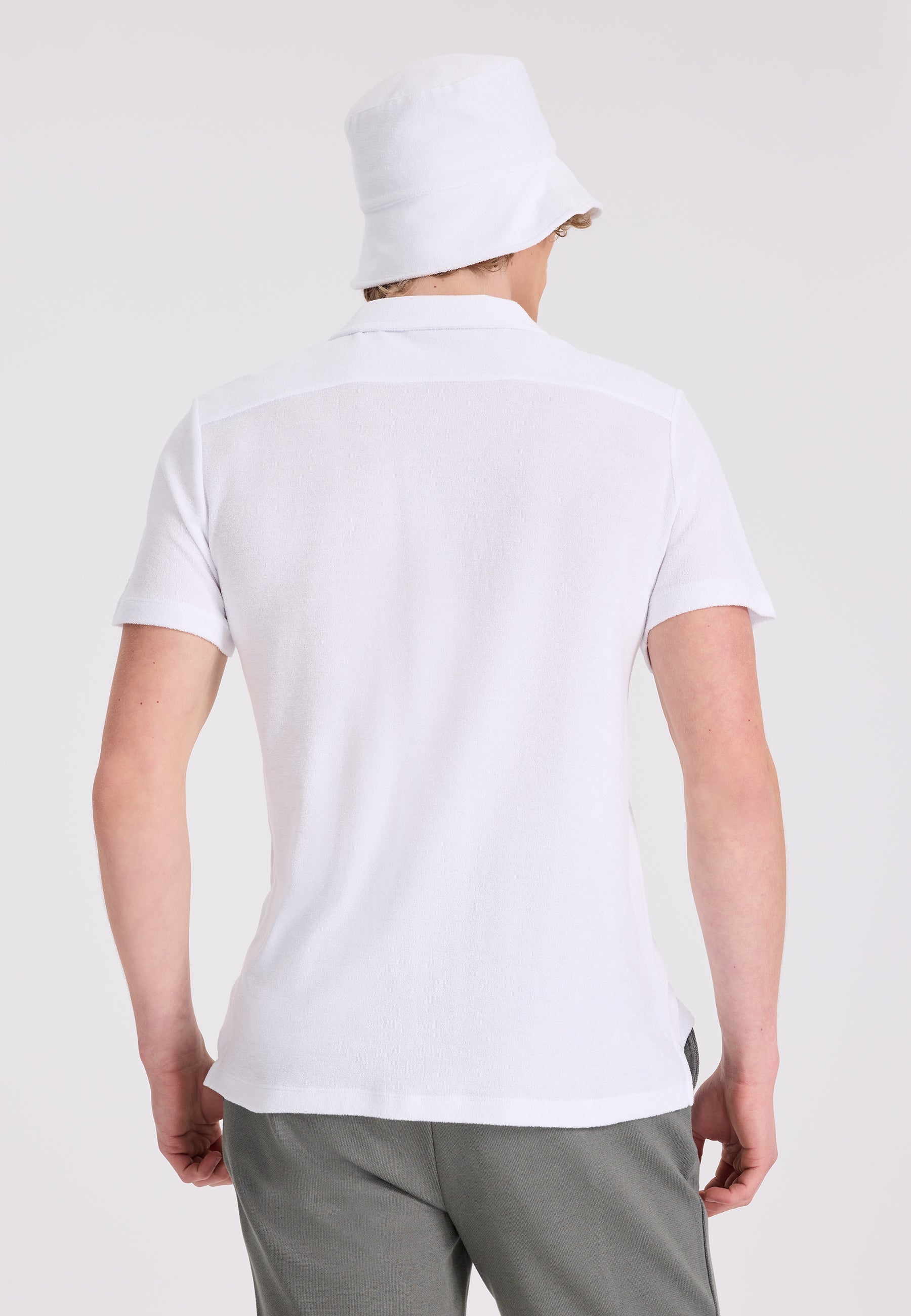 Beyaz Pamuklu Havlu Kumaş Regular Fit Kısa Kollu Erkek Gömlek BREEZE TOWELLING - Shirt - Westmark London EU(TR) Store Organik Pamuklu Sürdürülebilir Moda