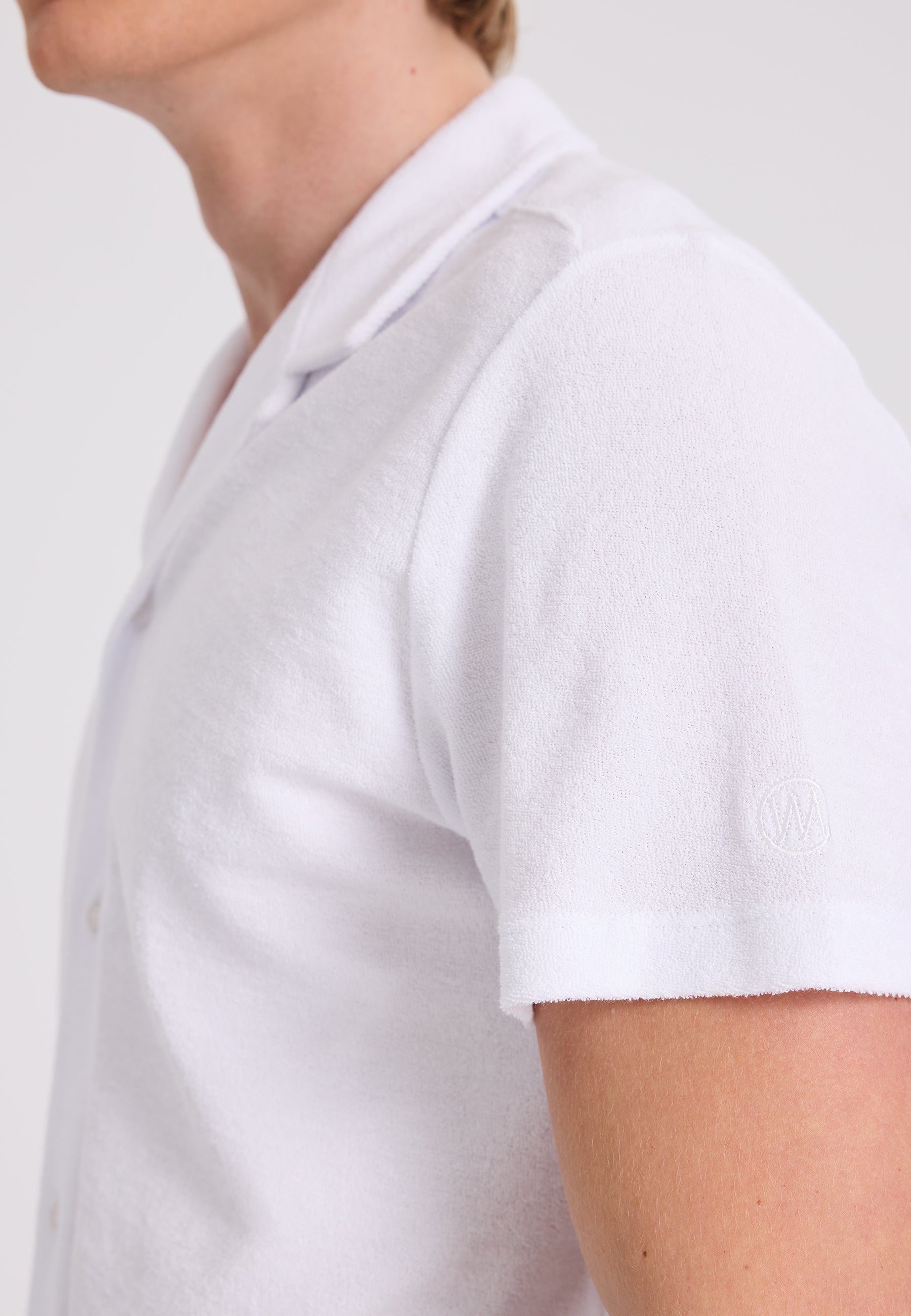 Beyaz Pamuklu Havlu Kumaş Regular Fit Kısa Kollu Erkek Gömlek BREEZE TOWELLING - Shirt - Westmark London EU(TR) Store Organik Pamuklu Sürdürülebilir Moda