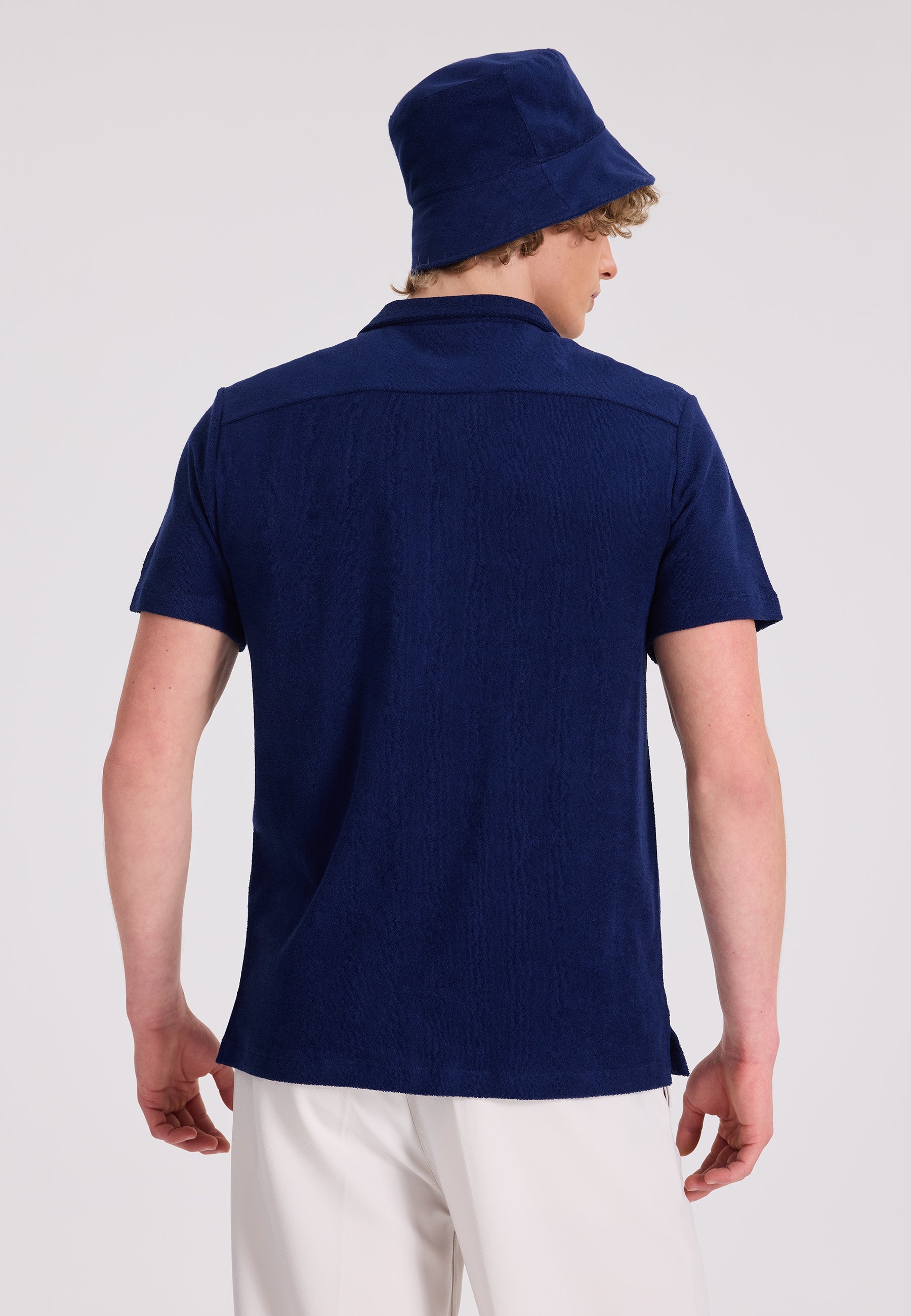 Lacivert Pamuklu Havlu Kumaş Regular Fit Kısa Kollu Erkek Gömlek BREEZE TOWELLING - Shirt - Westmark London EU(TR) Store Organik Pamuklu Sürdürülebilir Moda