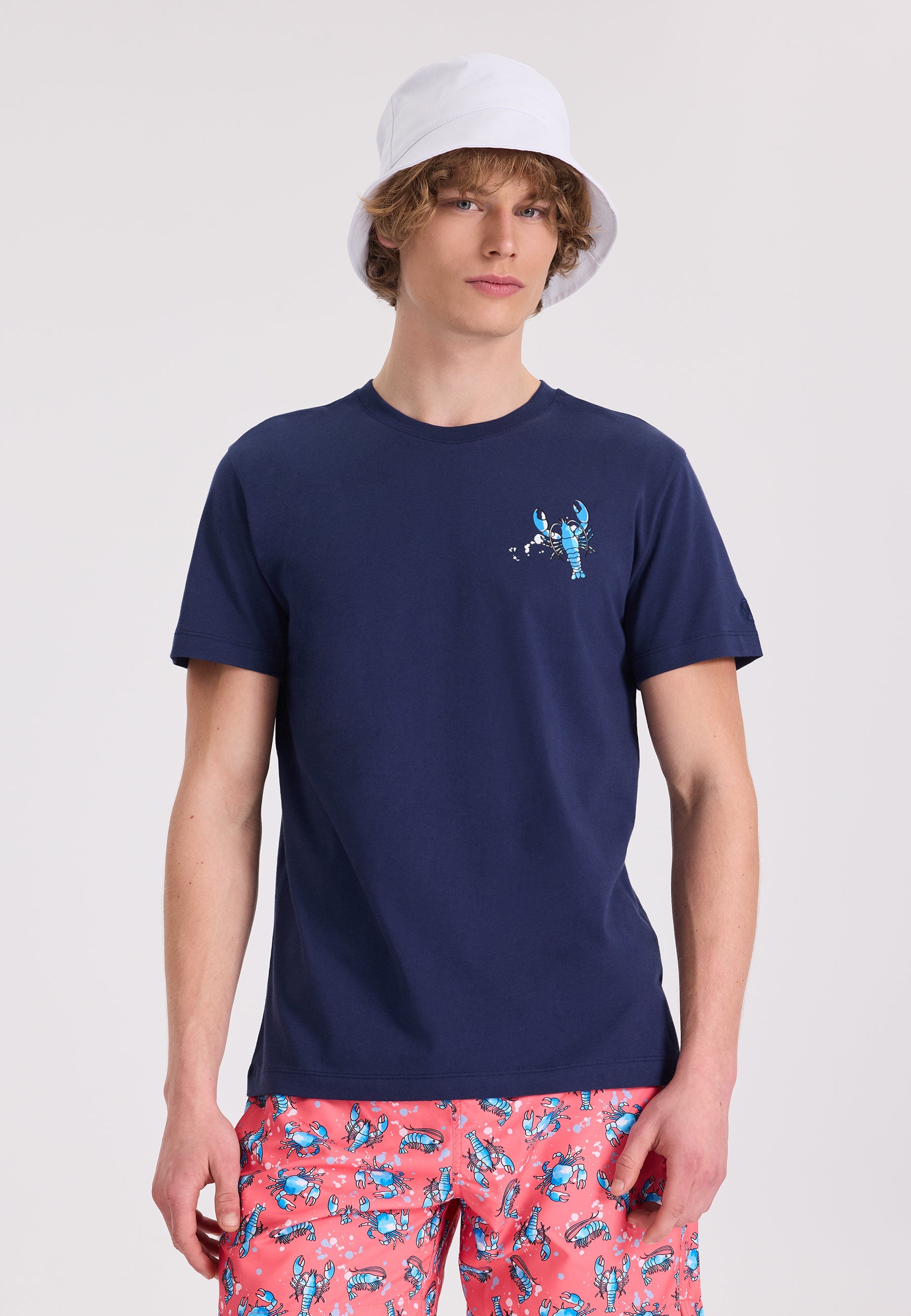 Lacivert Baskılı Bisiklet Yaka Pamuklu Regular Fit Erkek T-Shirt WMCHEST LOBSTER - T-Shirt - Westmark London EU(TR) Store Organik Pamuklu Sürdürülebilir Moda