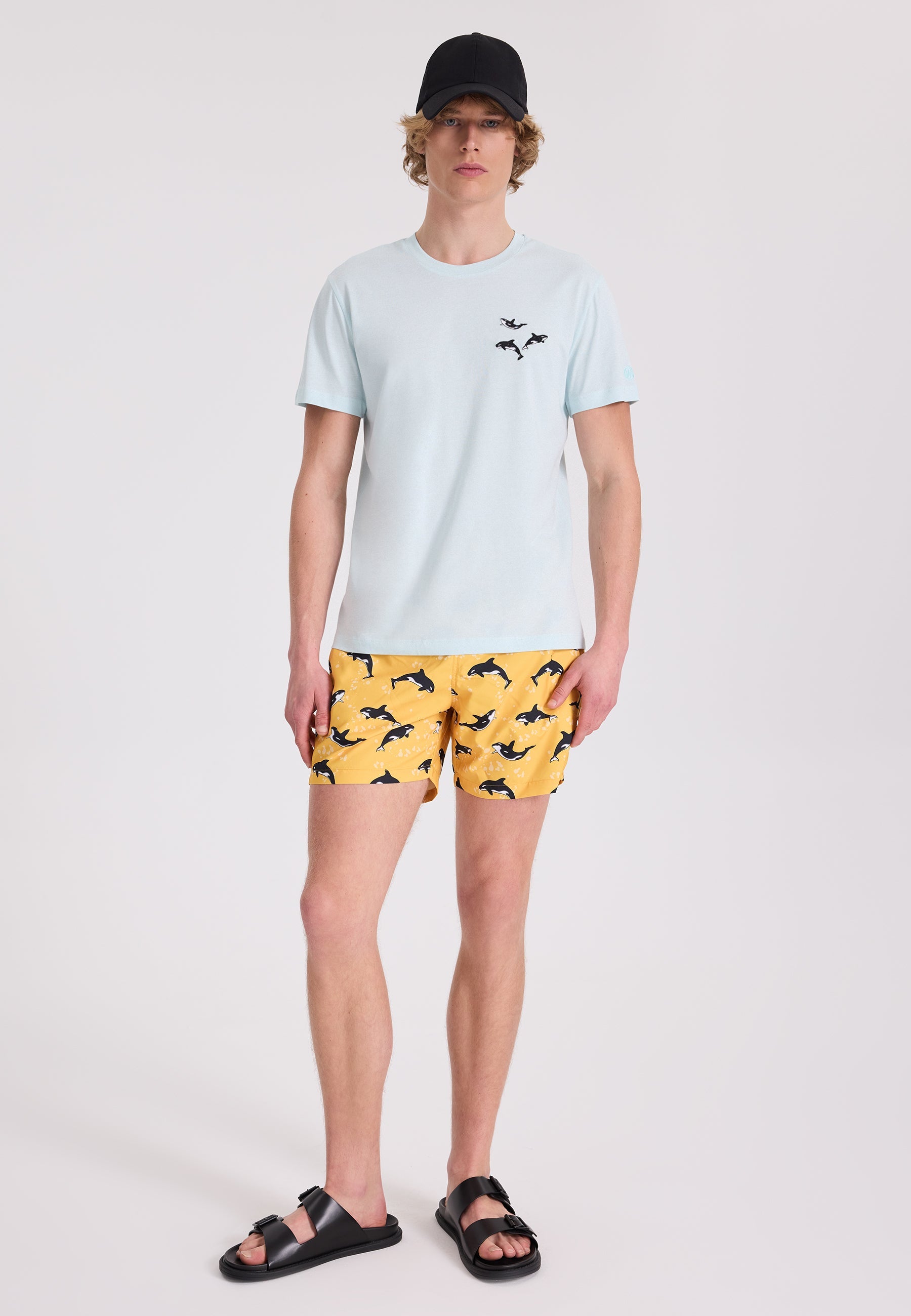 Açık Mavi Baskılı Bisiklet Yaka Pamuklu Regular Fit Erkek T-Shirt WMEMBROIDERY WHALE - T-Shirt - Westmark London EU(TR) Store Organik Pamuklu Sürdürülebilir Moda