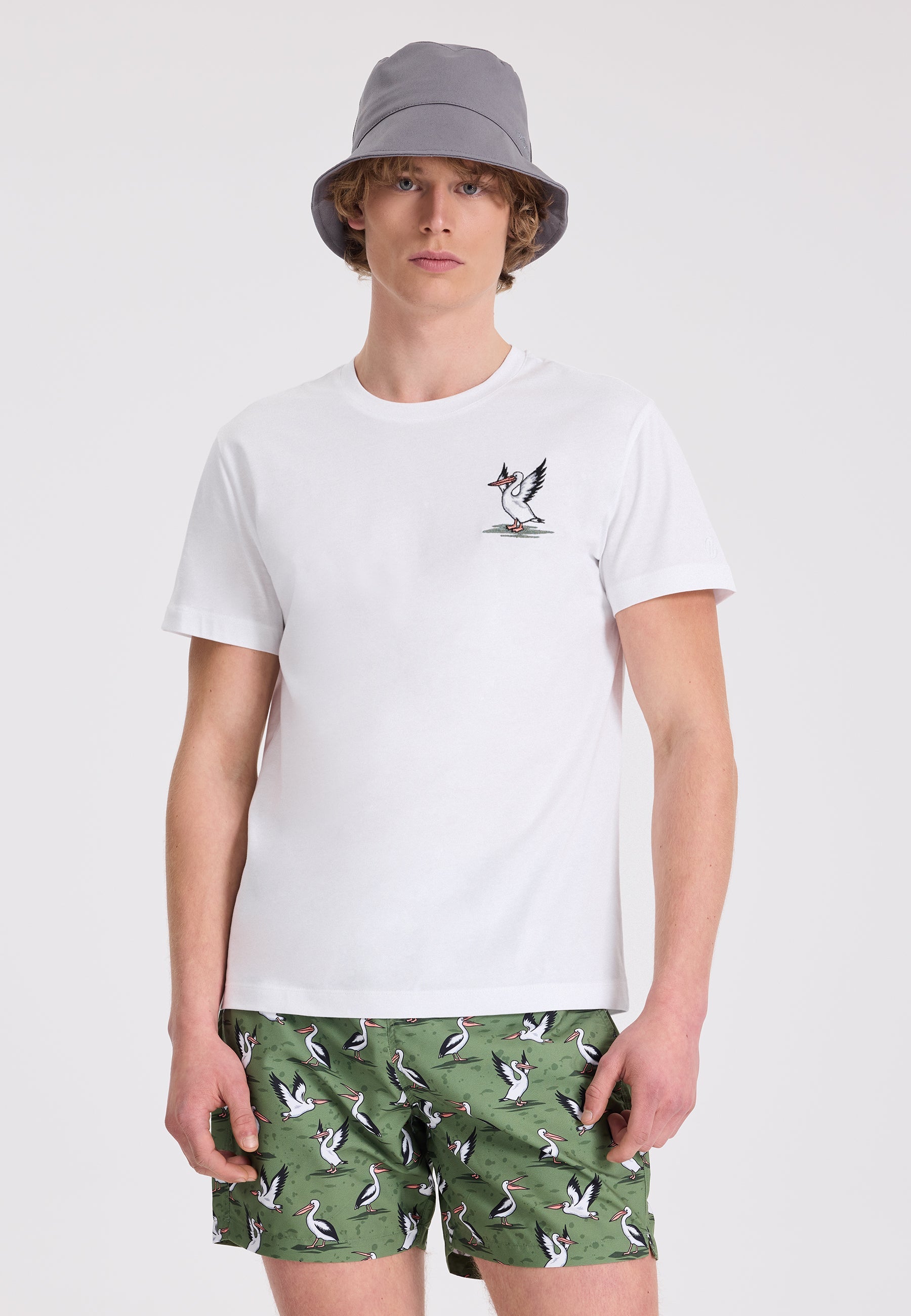 Lacivert Baskılı Bisiklet Yaka Pamuklu Regular Fit Erkek T-Shirt WMEMBROIDERY PELICAN - T-Shirt - Westmark London EU(TR) Store Organik Pamuklu Sürdürülebilir Moda