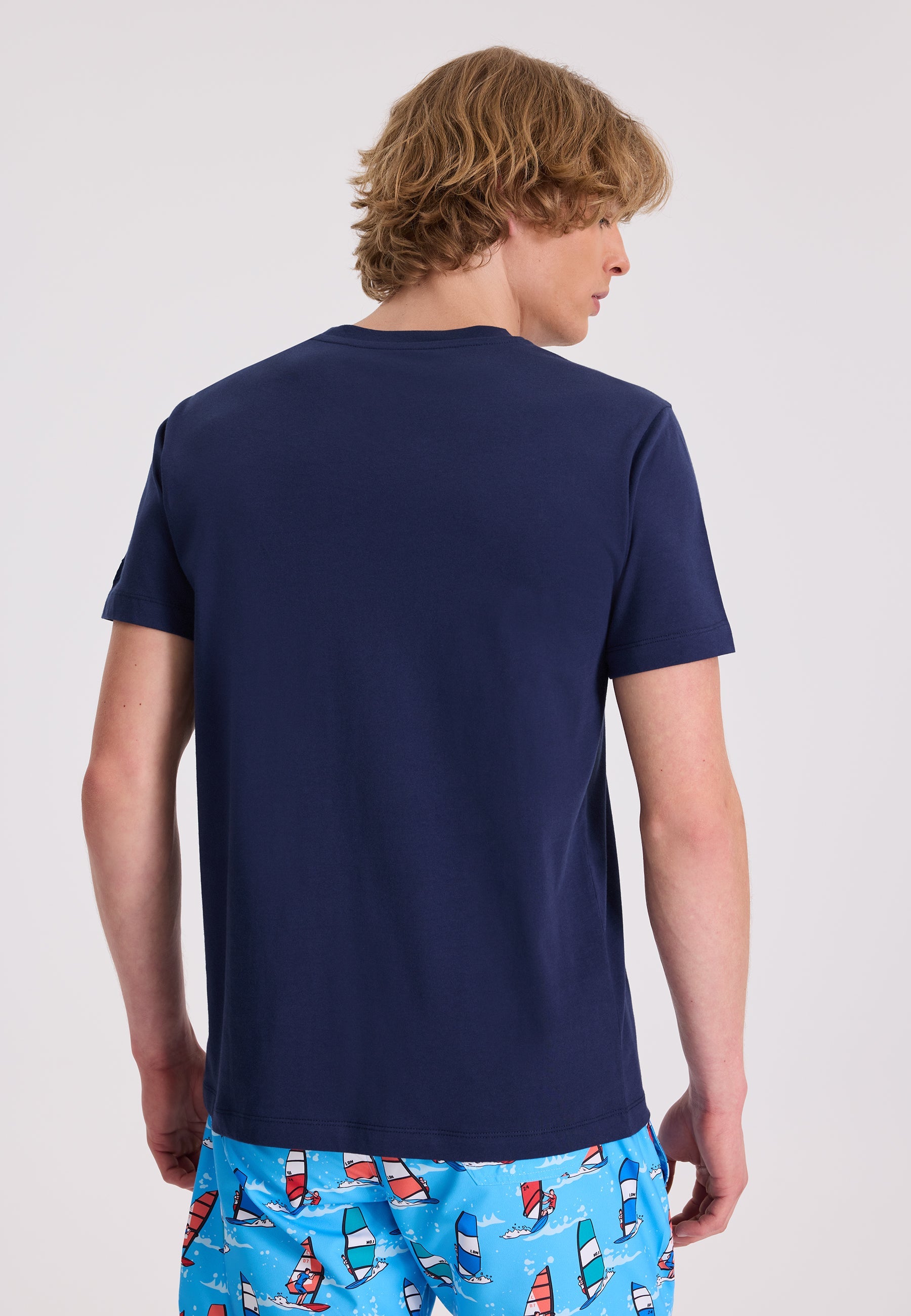 Lacivert Baskılı Bisiklet Yaka Pamuklu Regular Fit Erkek T-Shirt WMEMBROIDERY SURFER - T-Shirt - Westmark London EU(TR) Store Organik Pamuklu Sürdürülebilir Moda