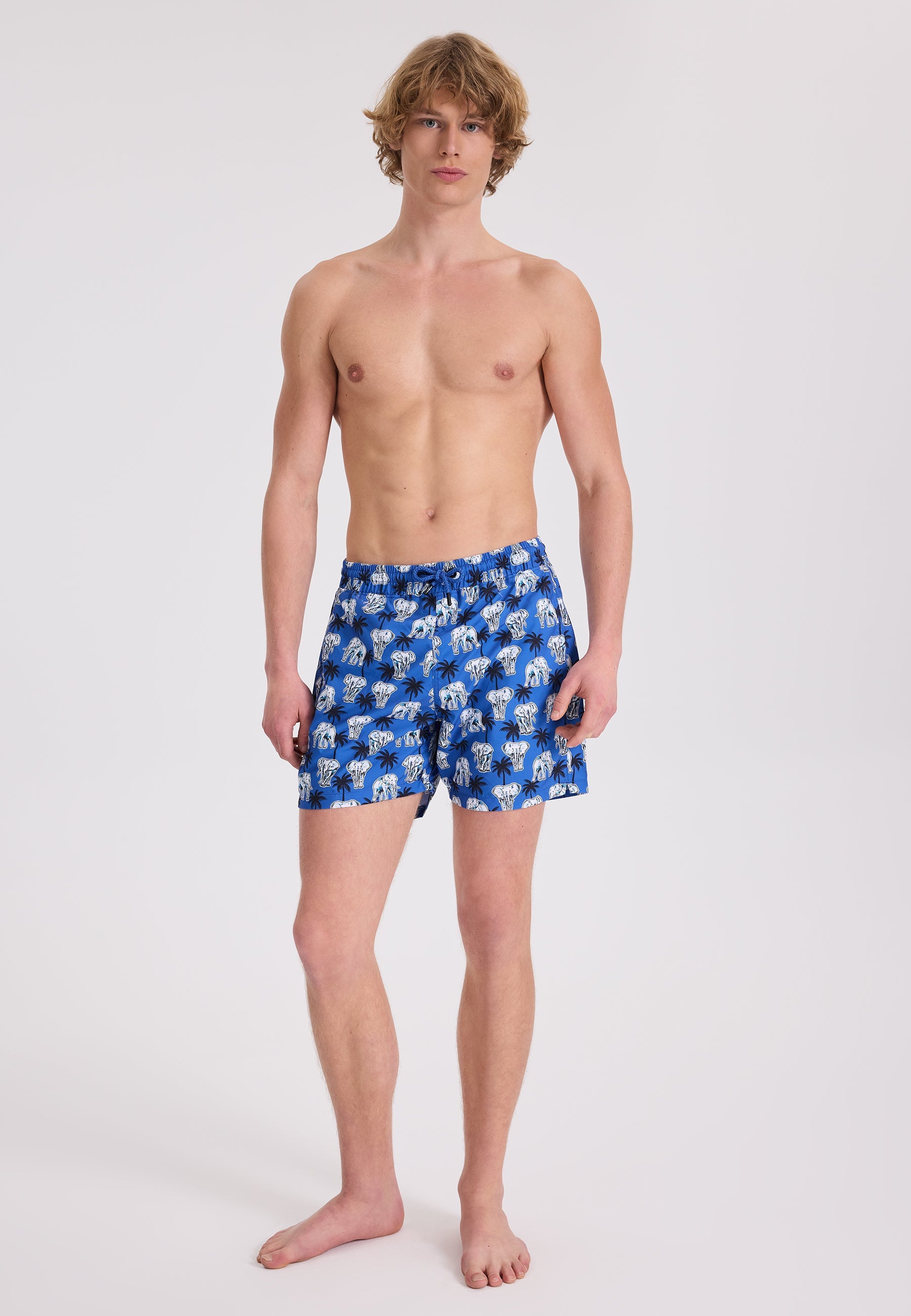 Mavi Fil Baskılı Regular Fit Erkek Deniz Şortu WMANIMAL - Swim Shorts - Westmark London EU(TR) Store Organik Pamuklu Sürdürülebilir Moda