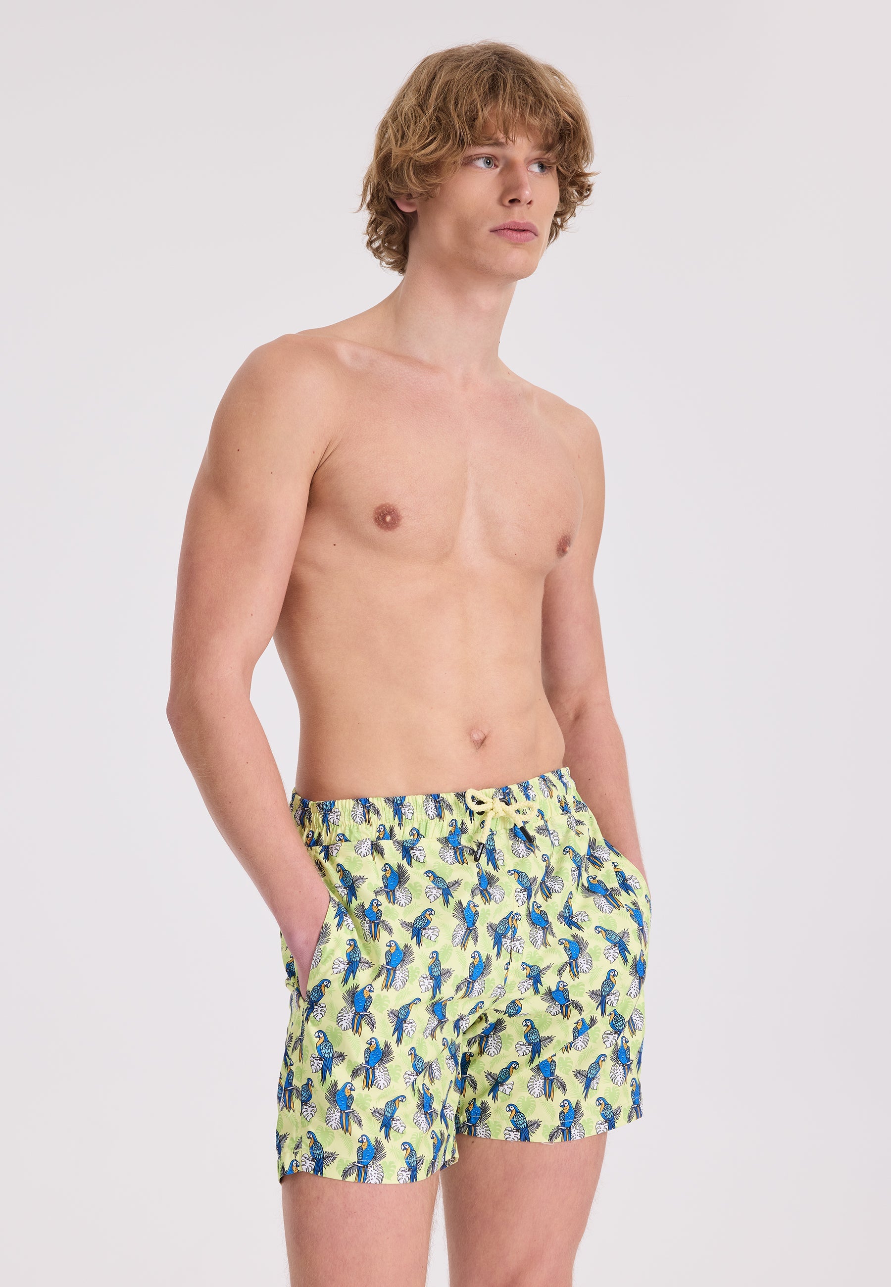 Yeşil Papağan Baskılı Regular Fit Erkek Deniz Şortu WMANIMAL - Swim Shorts - Westmark London EU(TR) Store Organik Pamuklu Sürdürülebilir Moda