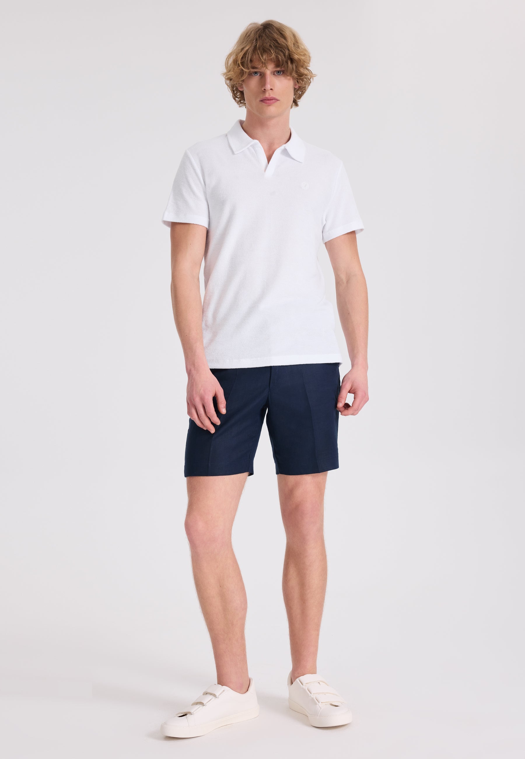 Beyaz Polo Yaka Havlu Kumaş Pamuklu Regular Fit Erkek T-Shirt BREEZE TOWELLING - T-Shirt - Westmark London EU(TR) Store Organik Pamuklu Sürdürülebilir Moda