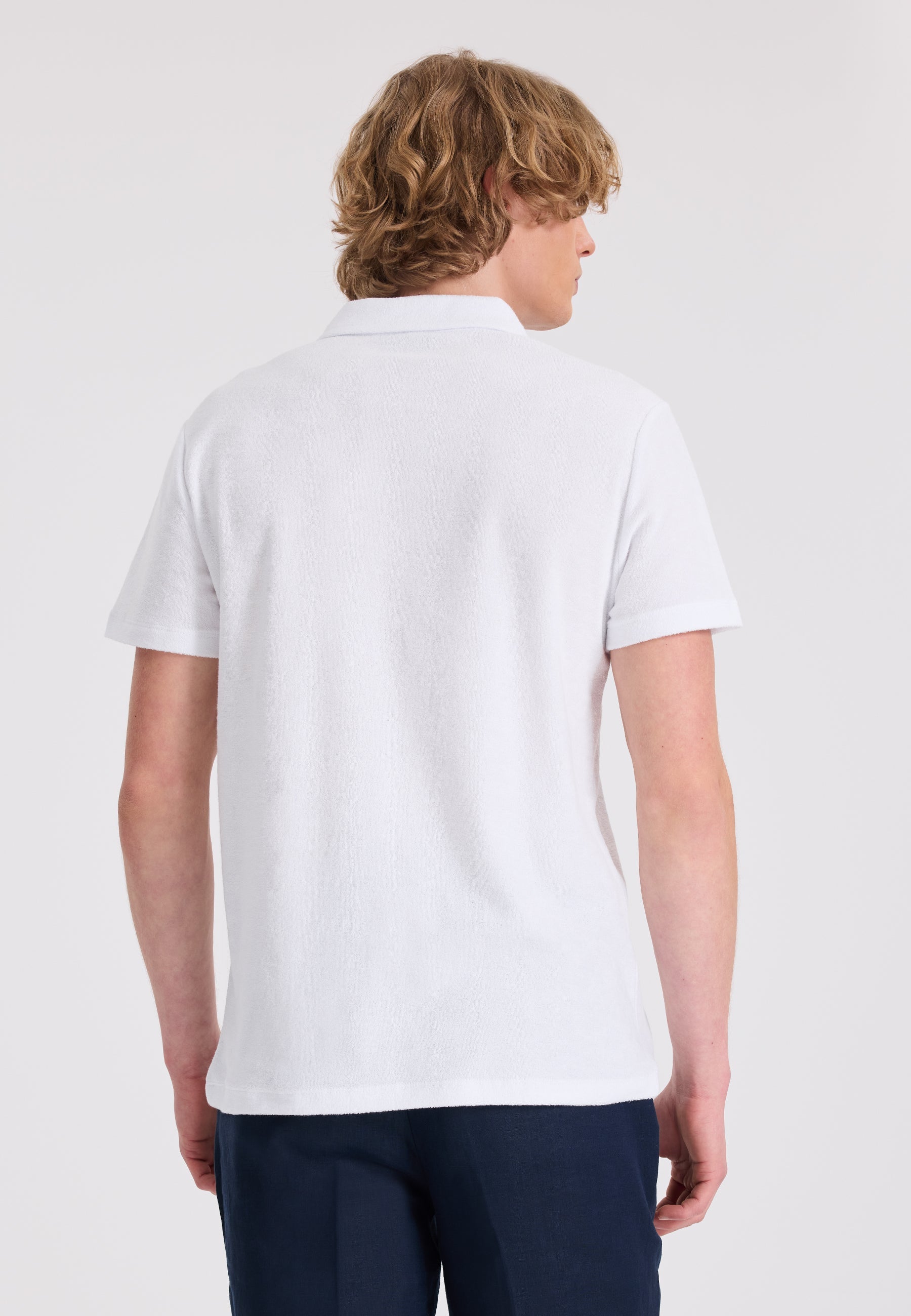Beyaz Polo Yaka Havlu Kumaş Pamuklu Regular Fit Erkek T-Shirt BREEZE TOWELLING - T-Shirt - Westmark London EU(TR) Store Organik Pamuklu Sürdürülebilir Moda