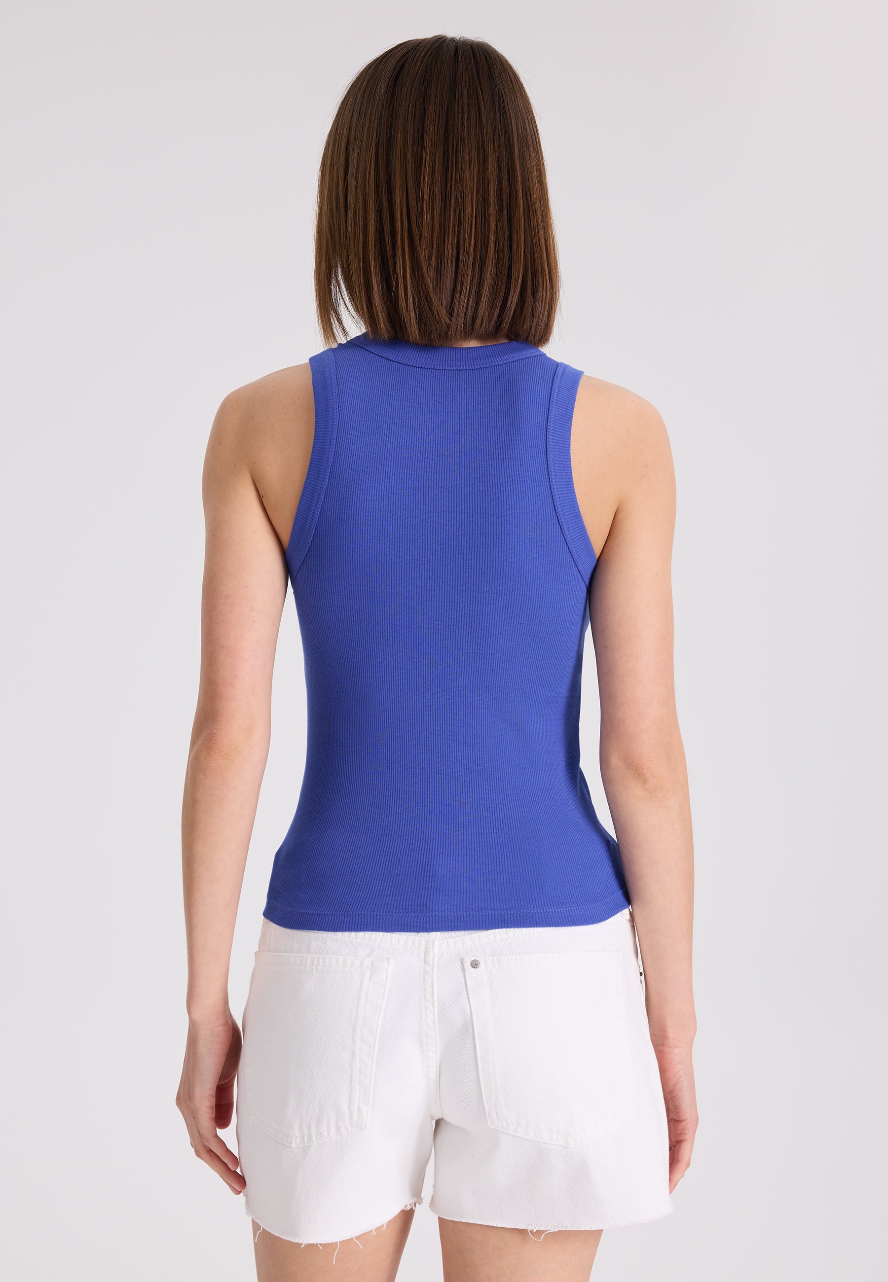 2’li Mavi Bisiklet Yaka Pamuk Elastan Karışımı Kadın Kolsuz T-Shirt WMCLARA RIB TANK TOP - Underwear - Westmark London EU(TR) Store Organik Pamuklu Sürdürülebilir Moda