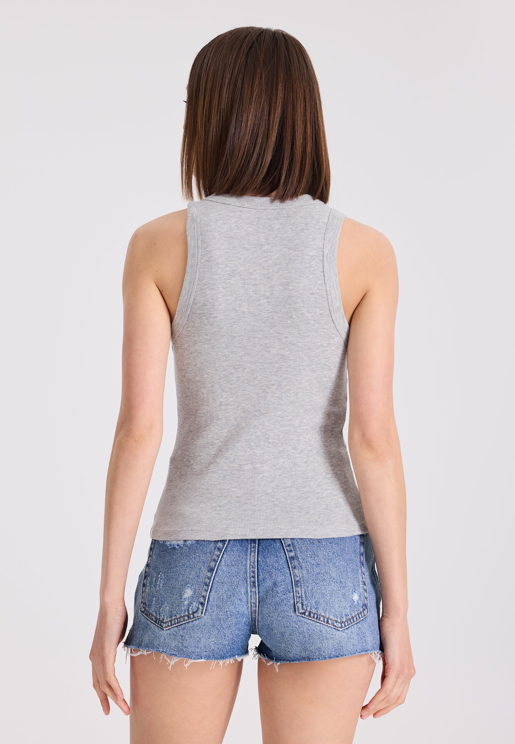 2’li Yeşil, Gri Bisiklet Yaka Pamuk Elastan Karışımı Kadın Kolsuz T-Shirt WMCLARA RIB TANK TOP - Underwear - Westmark London EU(TR) Store Organik Pamuklu Sürdürülebilir Moda