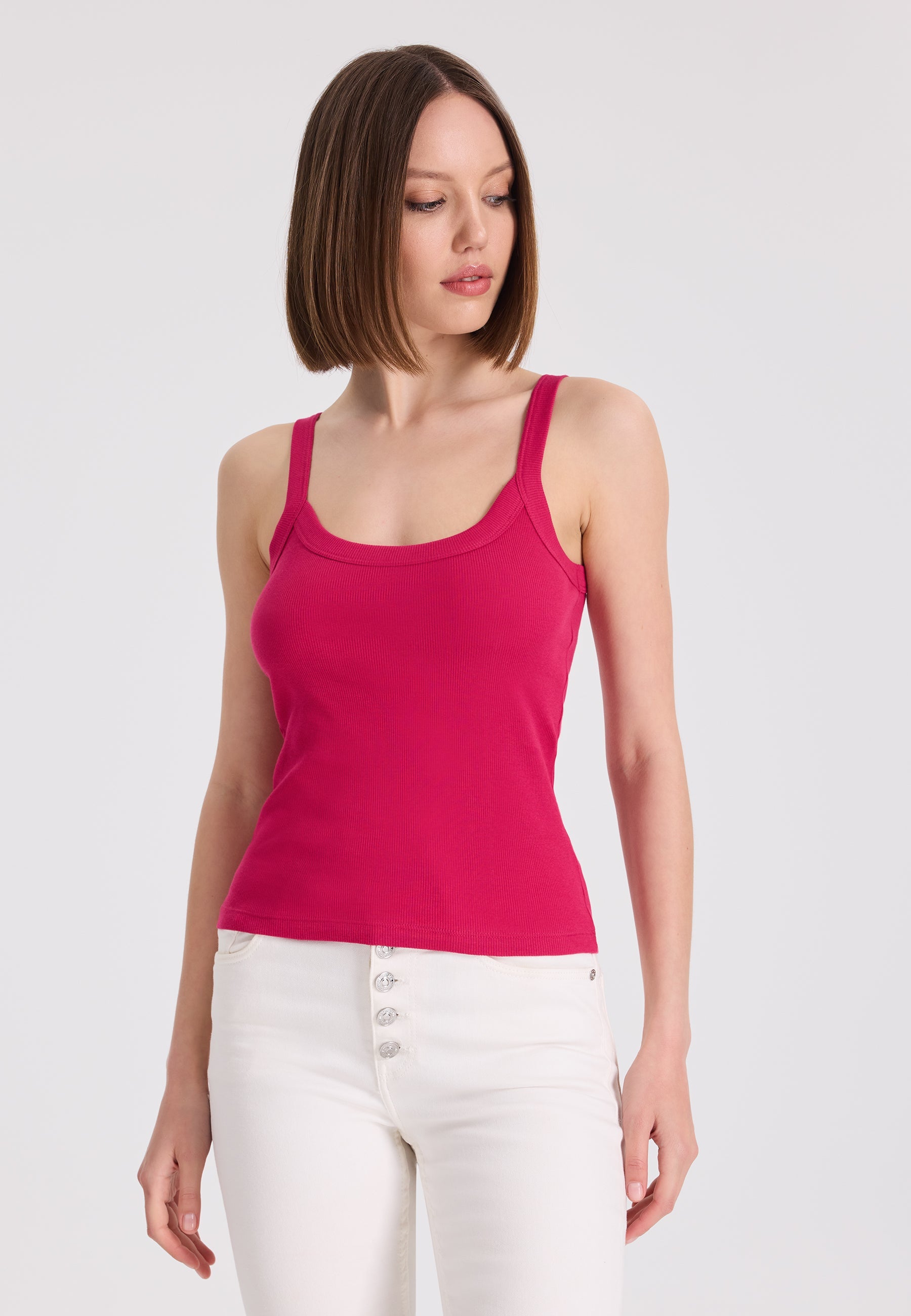 2’li Pembe, Gri Pamuk Elastan Karışımı İp Askılı Kadın Top WMIVY RIB - Underwear - Westmark London EU(TR) Store Organik Pamuklu Sürdürülebilir Moda