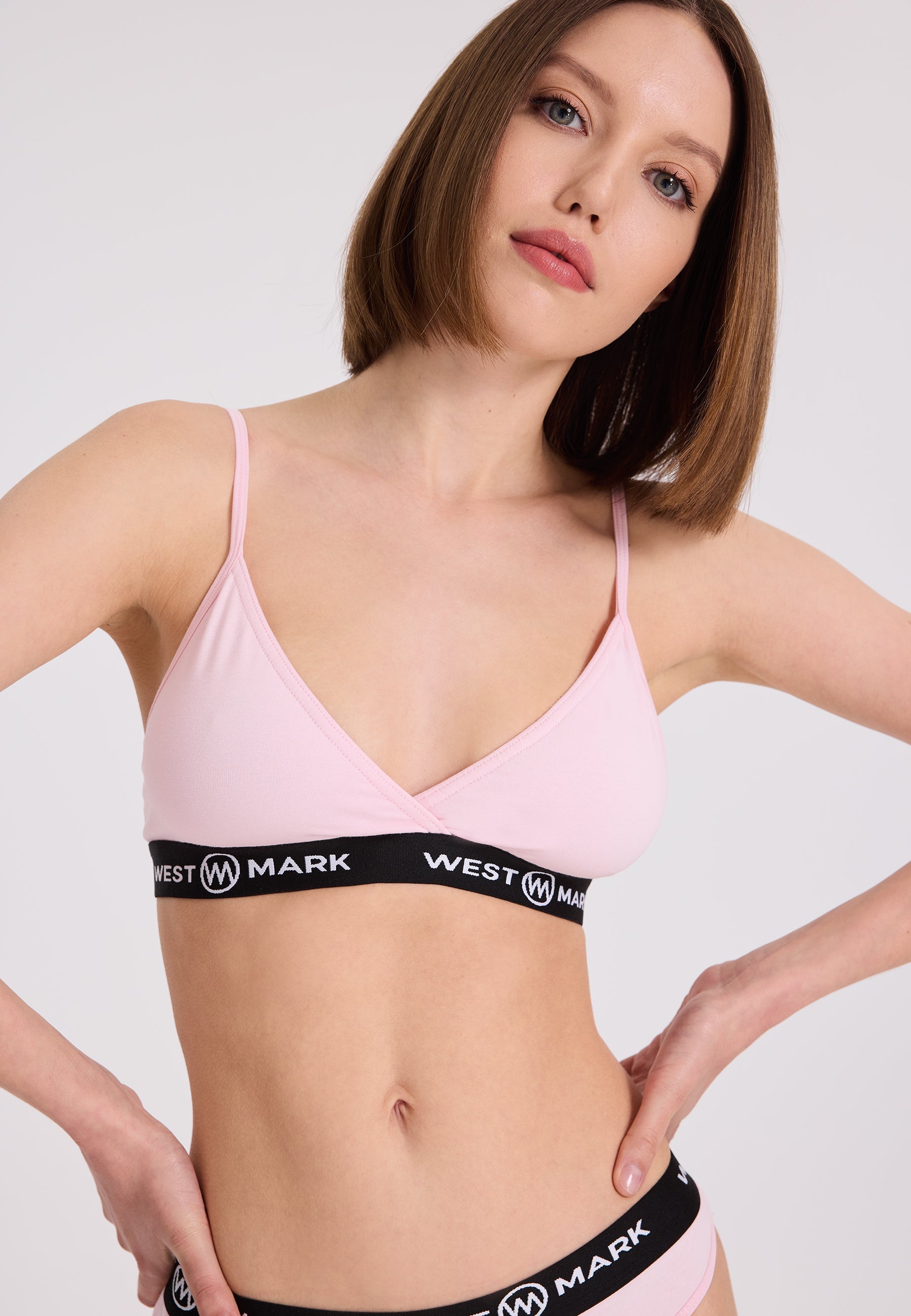2’li Pembe Pamuk Elastan Karışımı Kadın Triangle Bralet Sütyen LILY - Underwear - Westmark London EU(TR) Store Organik Pamuklu Sürdürülebilir Moda