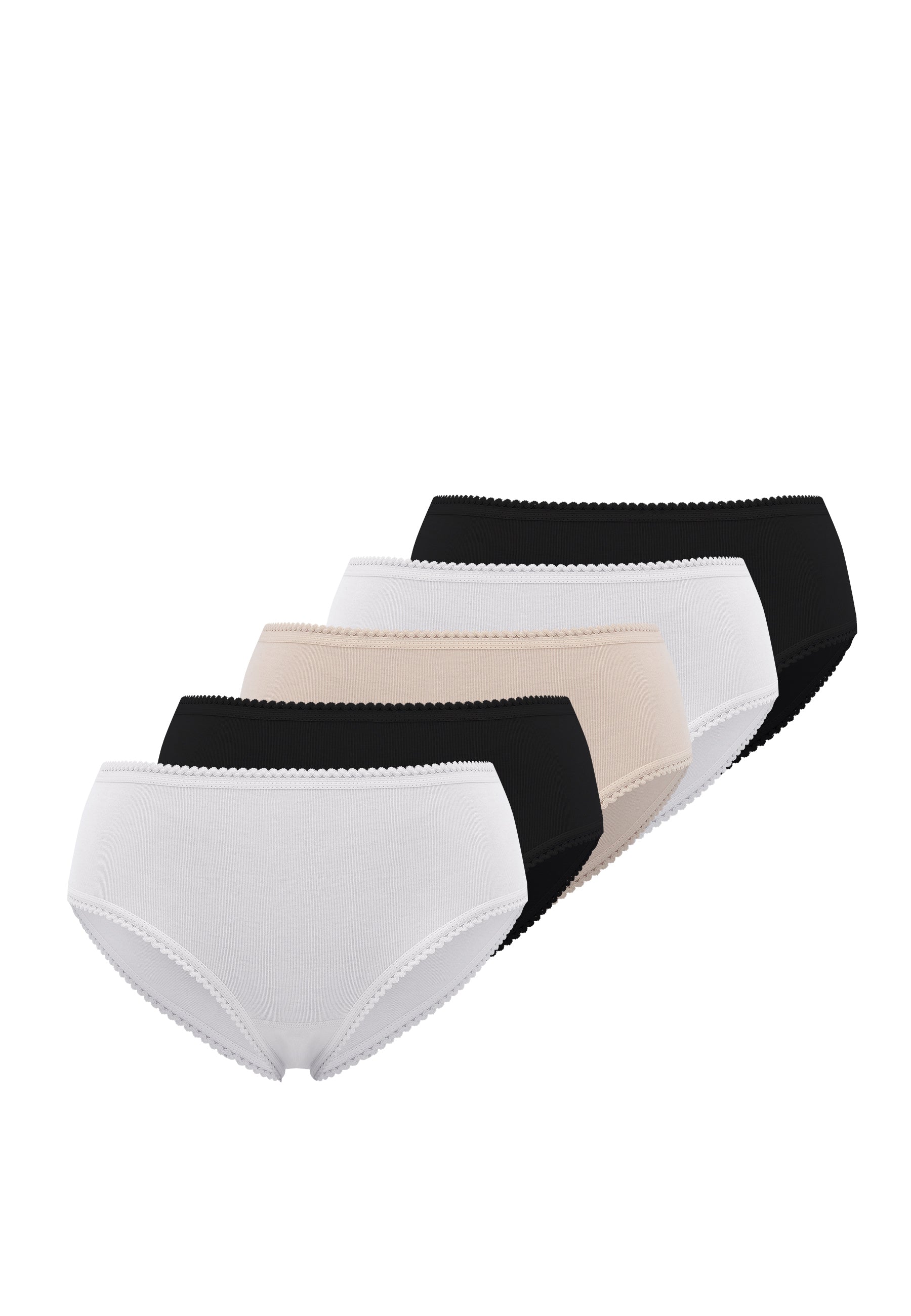 5’li Siyah, Byeaz, Ten Rengi Pamuklu Mini Boy Kadın Slip EVA RIB MINI - Underwear - Westmark London EU(TR) Store Organik Pamuklu Sürdürülebilir Moda