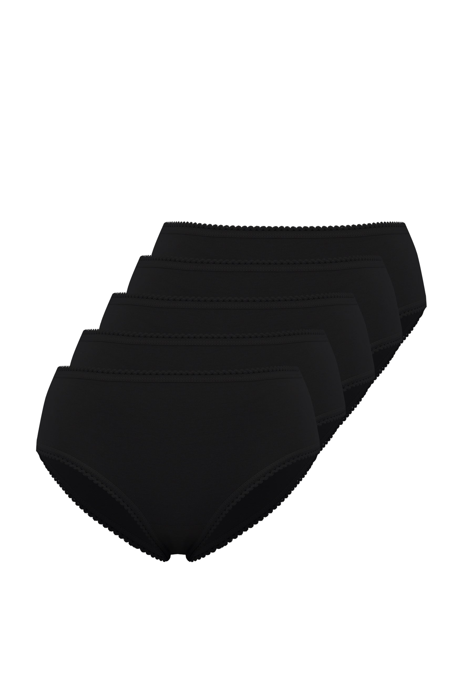 5’li Siyah Pamuklu Midi Boy Kadın Slip EVA RIB MIDI - Underwear - Westmark London EU(TR) Store Organik Pamuklu Sürdürülebilir Moda