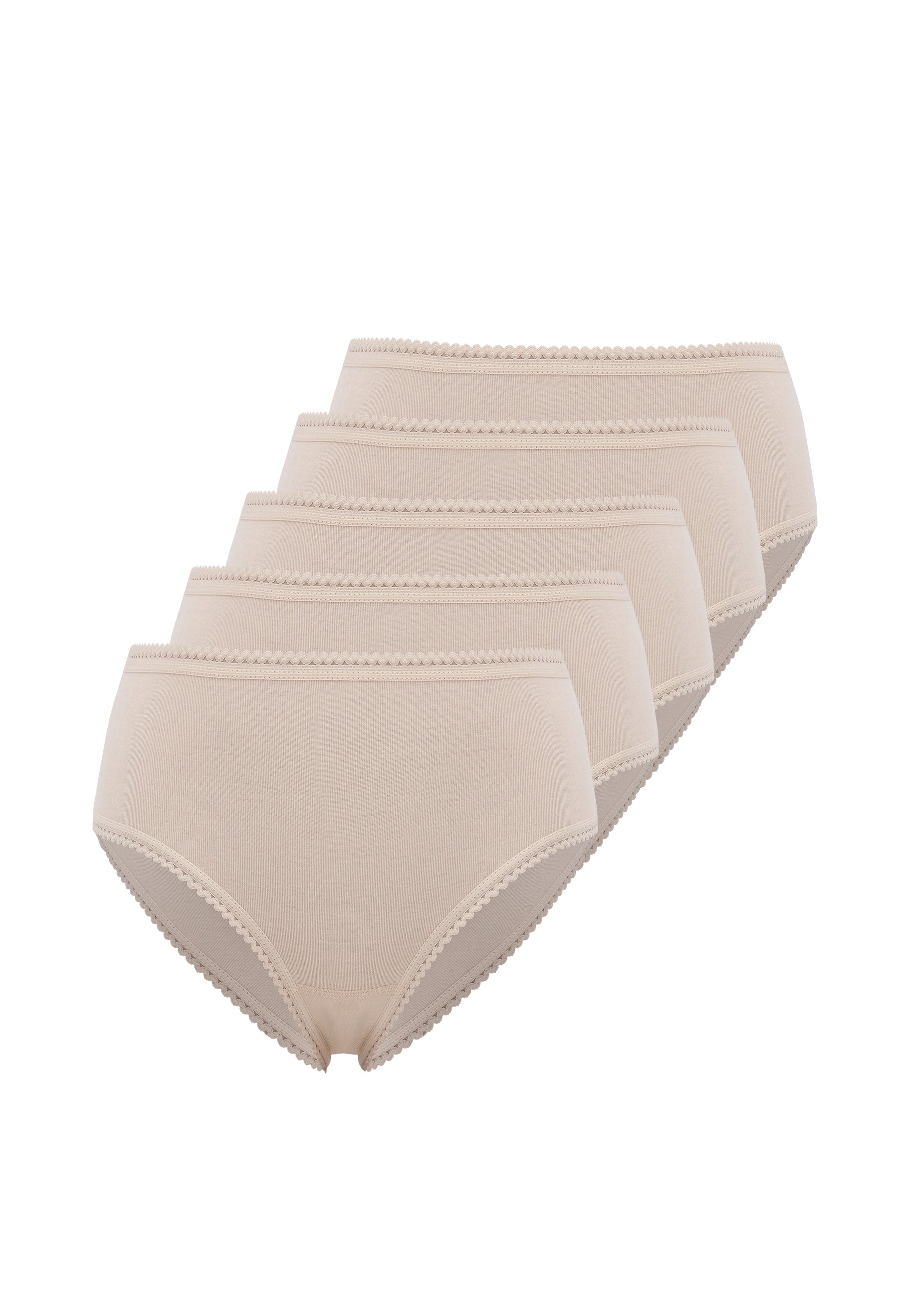 5’li Ten Rengi Pamuklu Maxi Boy Yüksel Bel Kadın Slip EVA RIB MAXI - Underwear - Westmark London EU(TR) Store Organik Pamuklu Sürdürülebilir Moda