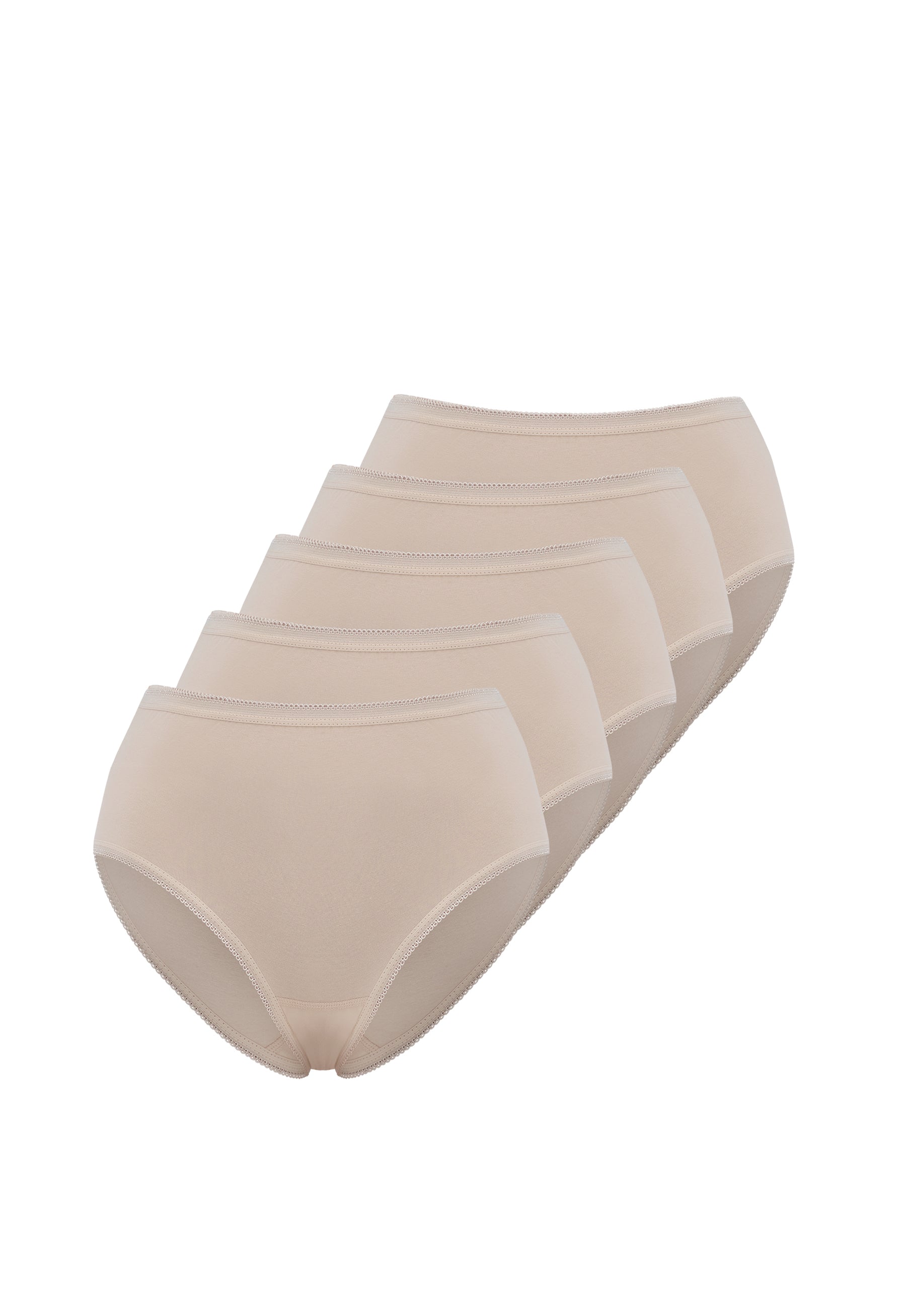 5’li Ten Rengi Pamuk Elastan Karışımı Midi Boy Kadın Slip OLIVIA MIDI - Underwear - Westmark London EU(TR) Store Organik Pamuklu Sürdürülebilir Moda