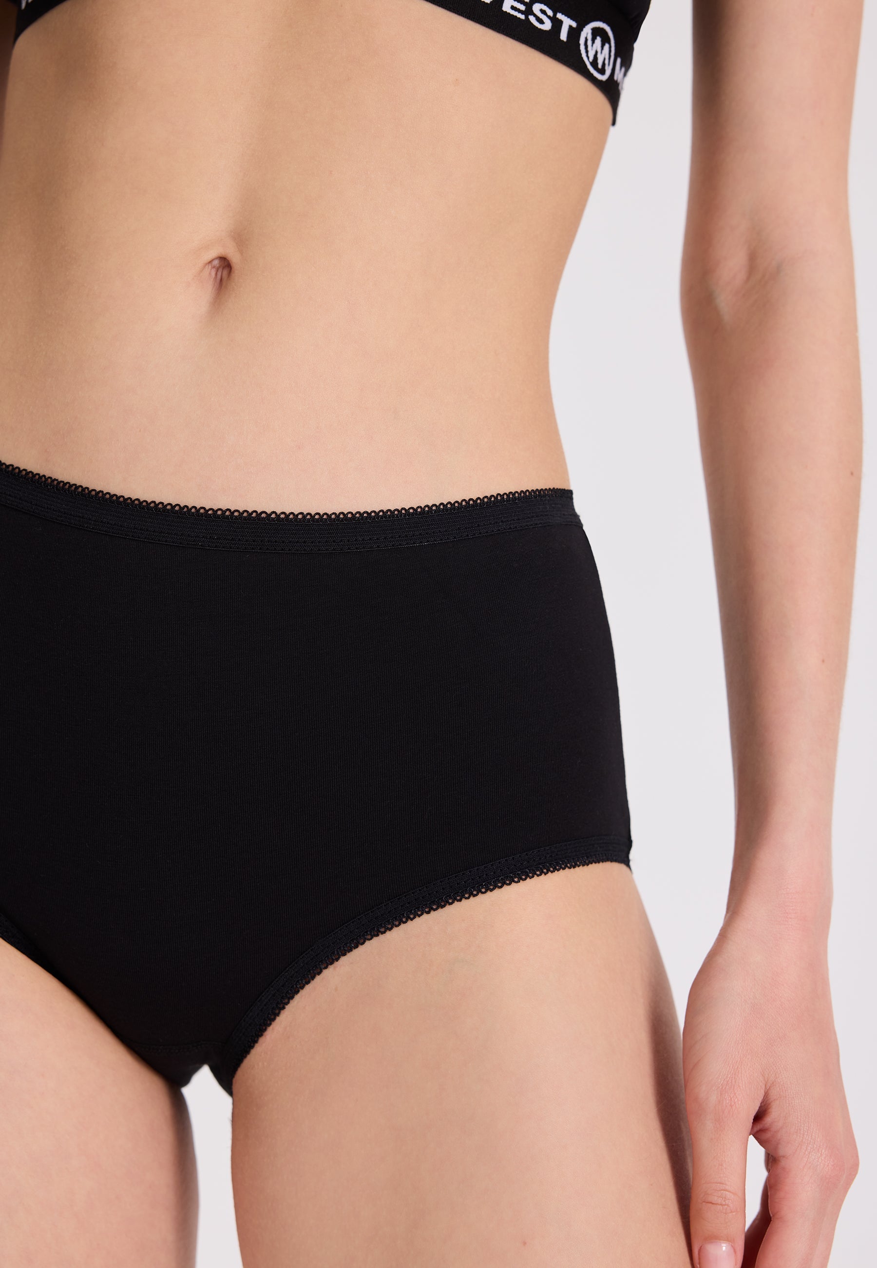 5’li Siyah Pamuk Elastan Karışımı Yüksel Bel Kadın Slip OLIVIA MAXI - Underwear - Westmark London EU(TR) Store Organik Pamuklu Sürdürülebilir Moda